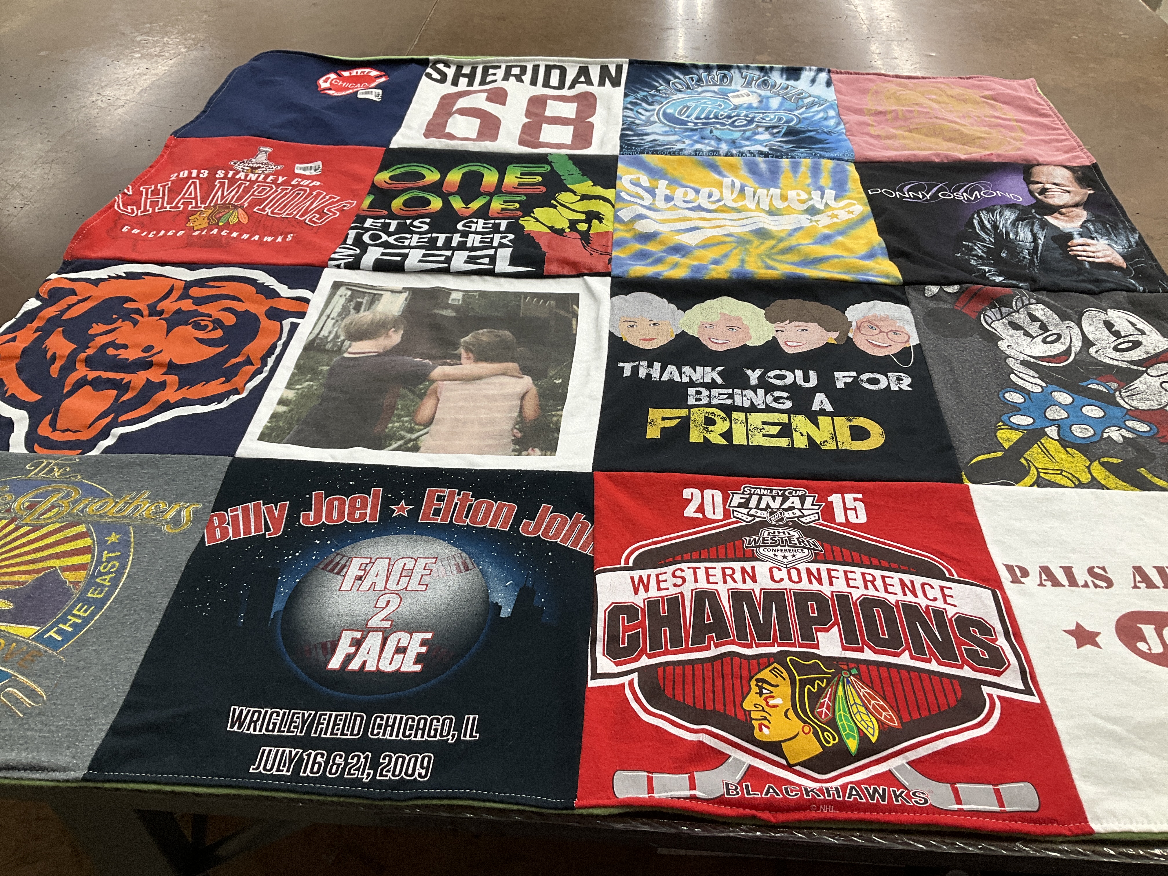 T-shirt quilt featuring chicago blackhawks by Dawn from IL