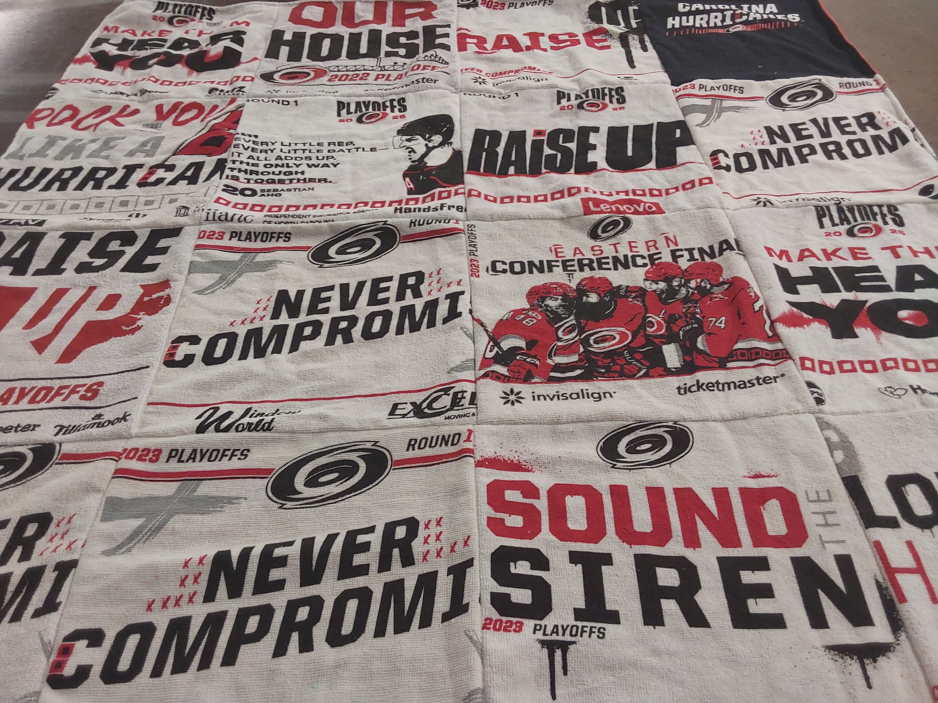 T-shirt quilt featuring carolina hurricanes by Lisa from NC