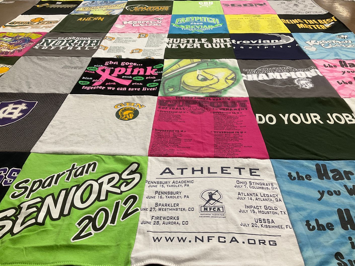 T-shirt quilt from glennbrook north high school, pennsburgy academic high school by Colleen from CO