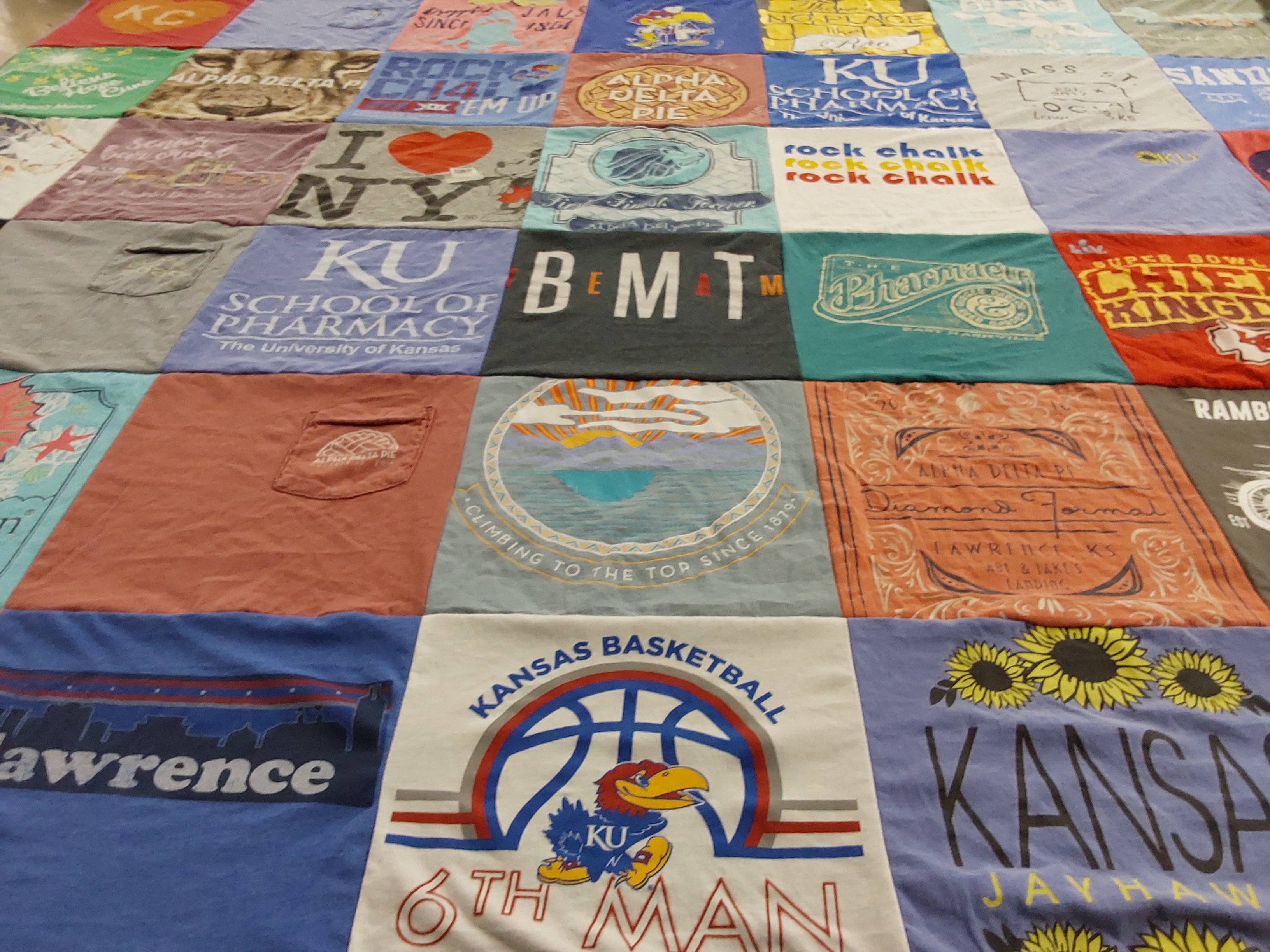 T-shirt quilt featuring kansas basketball by Amanda from KS