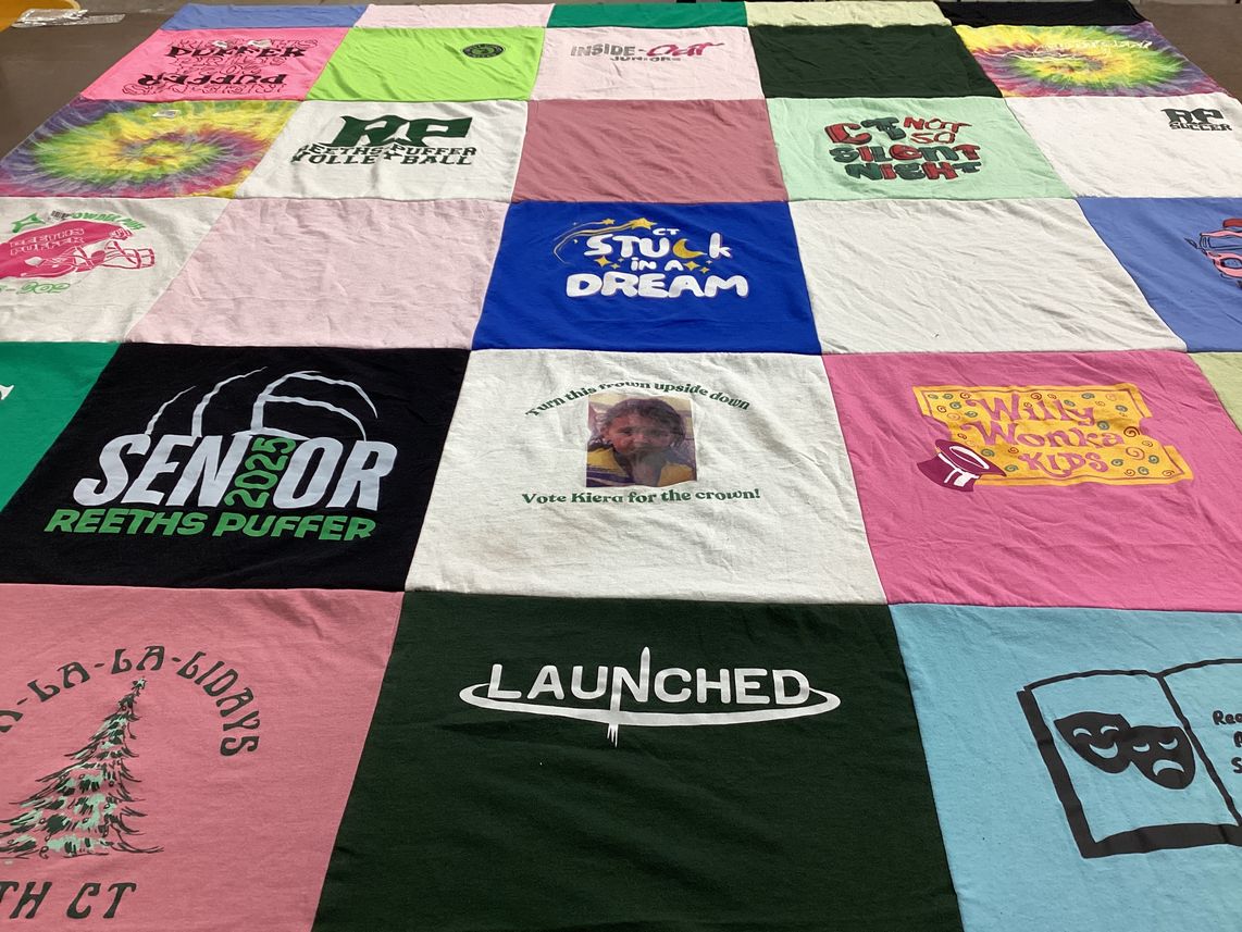 T-shirt quilt featuring reeths puffer volleyball by Lindsey from MI