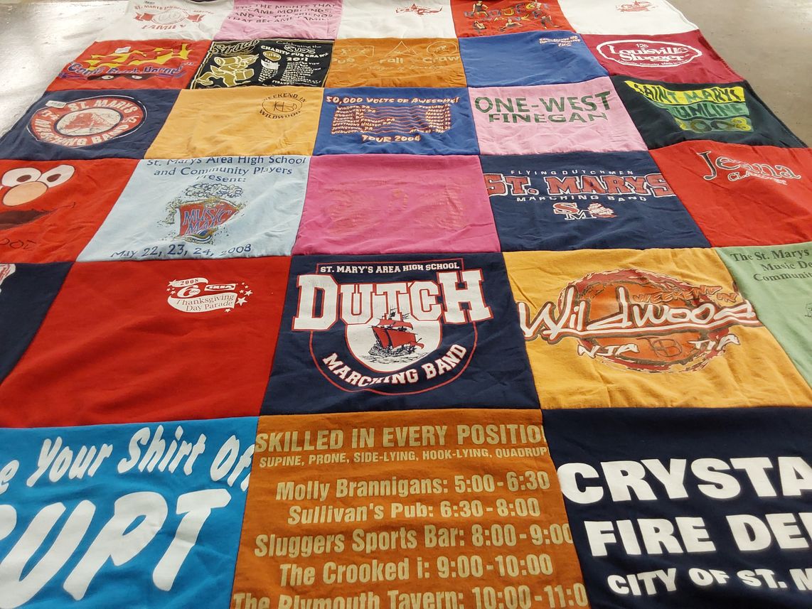 T-shirt quilt featuring st. mary's marching band by Julia from PA