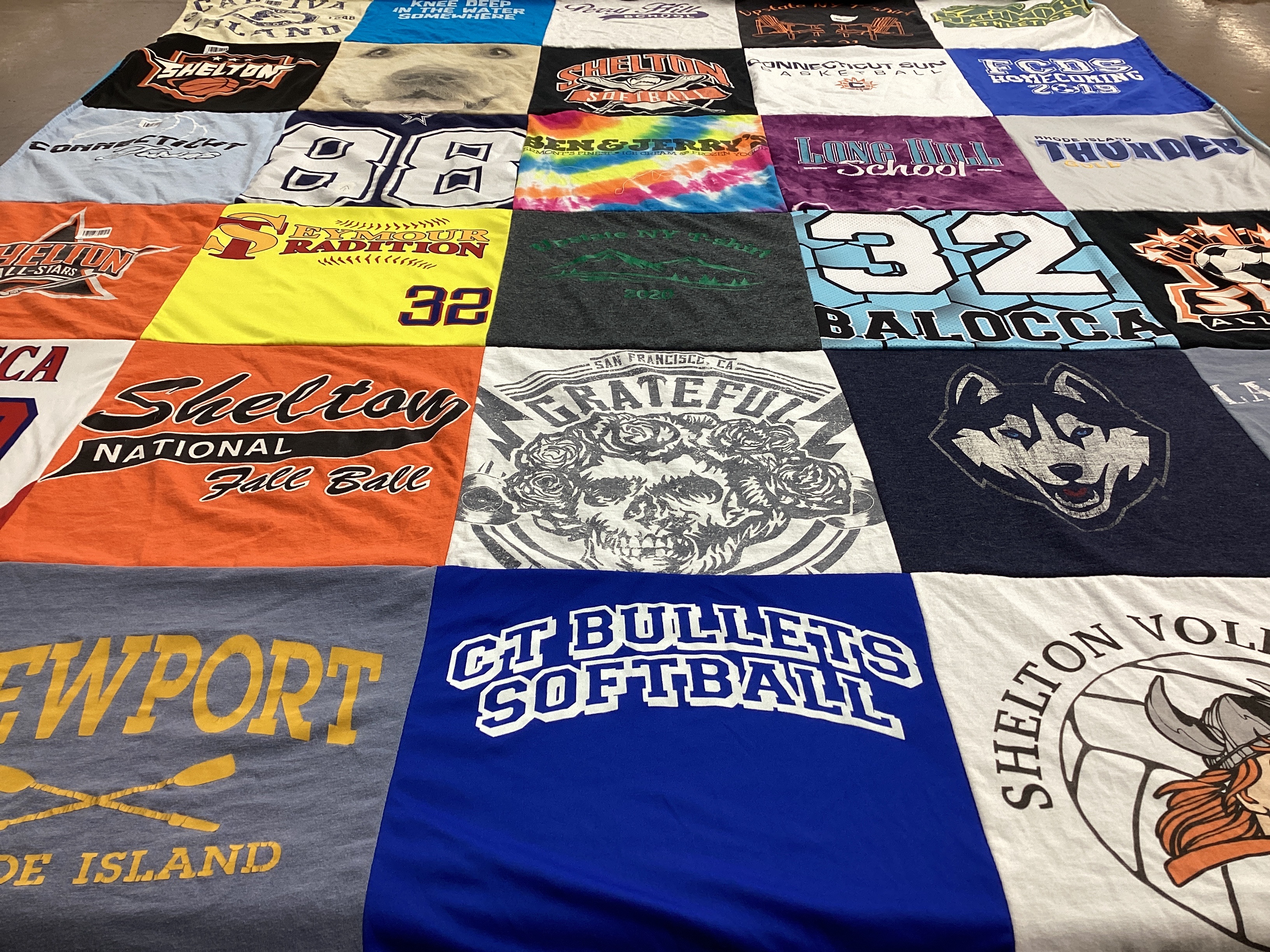 T-shirt quilt from long hill school by Jaime from CT