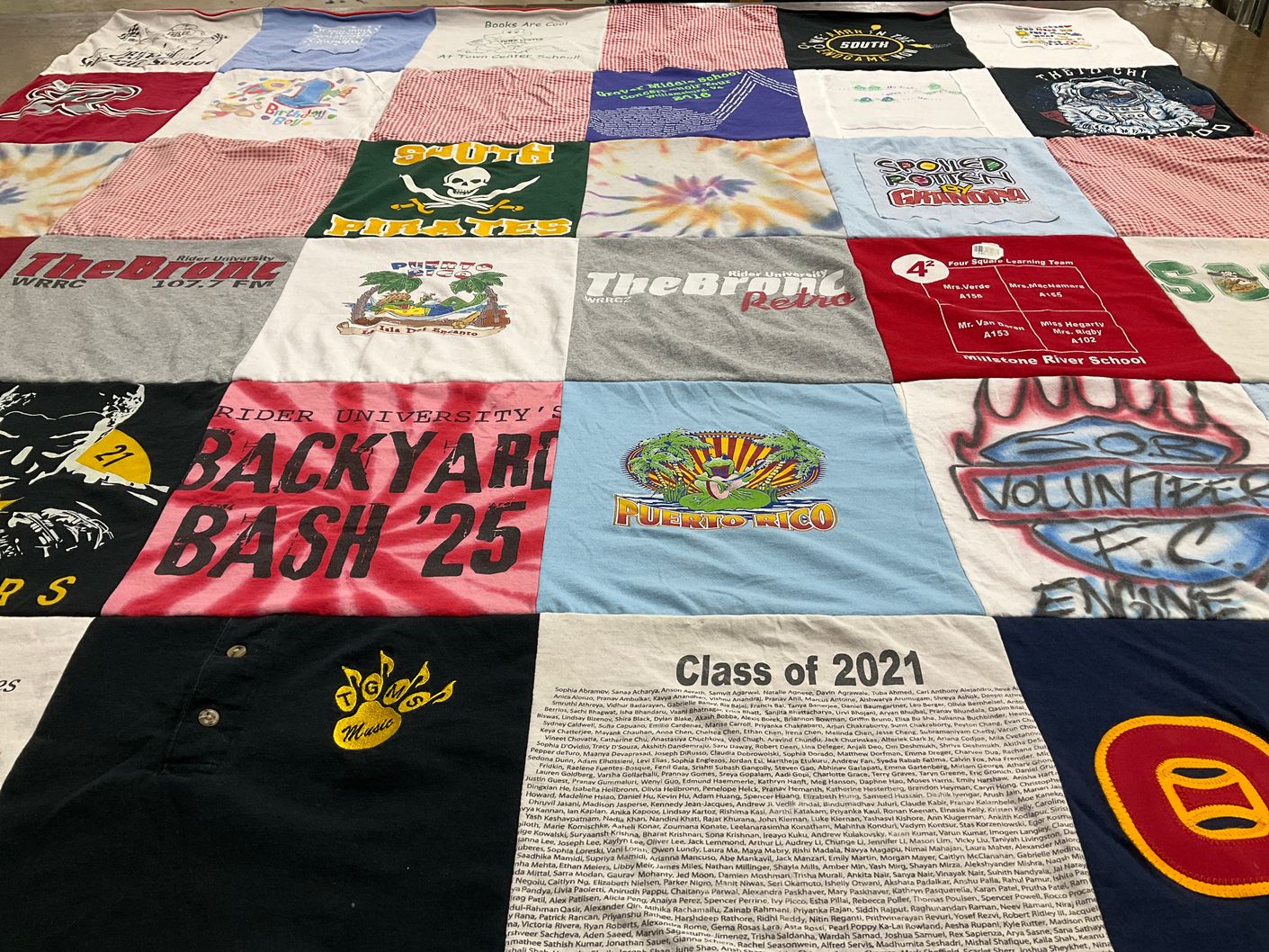 T-shirt quilt from rider university by Elisa from NJ