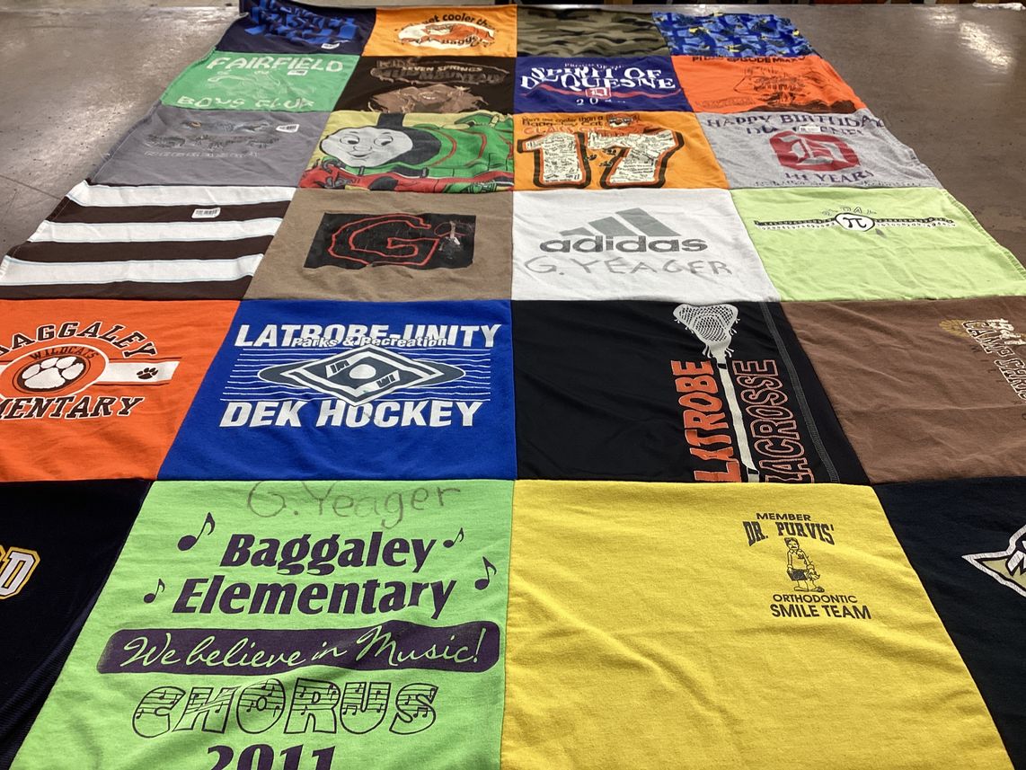 T-shirt quilt featuring latrobe lacrosse team by Annie from PA