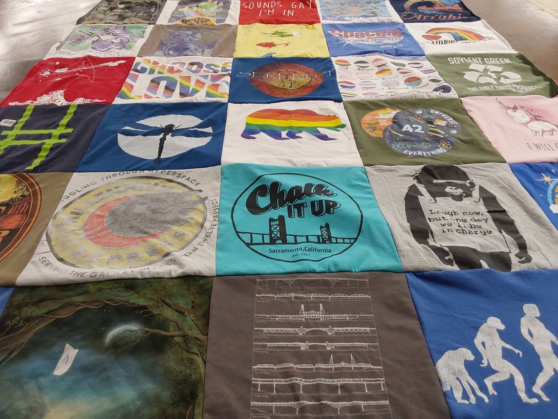 T-shirt quilt with space, sci-fi themes by David from CA