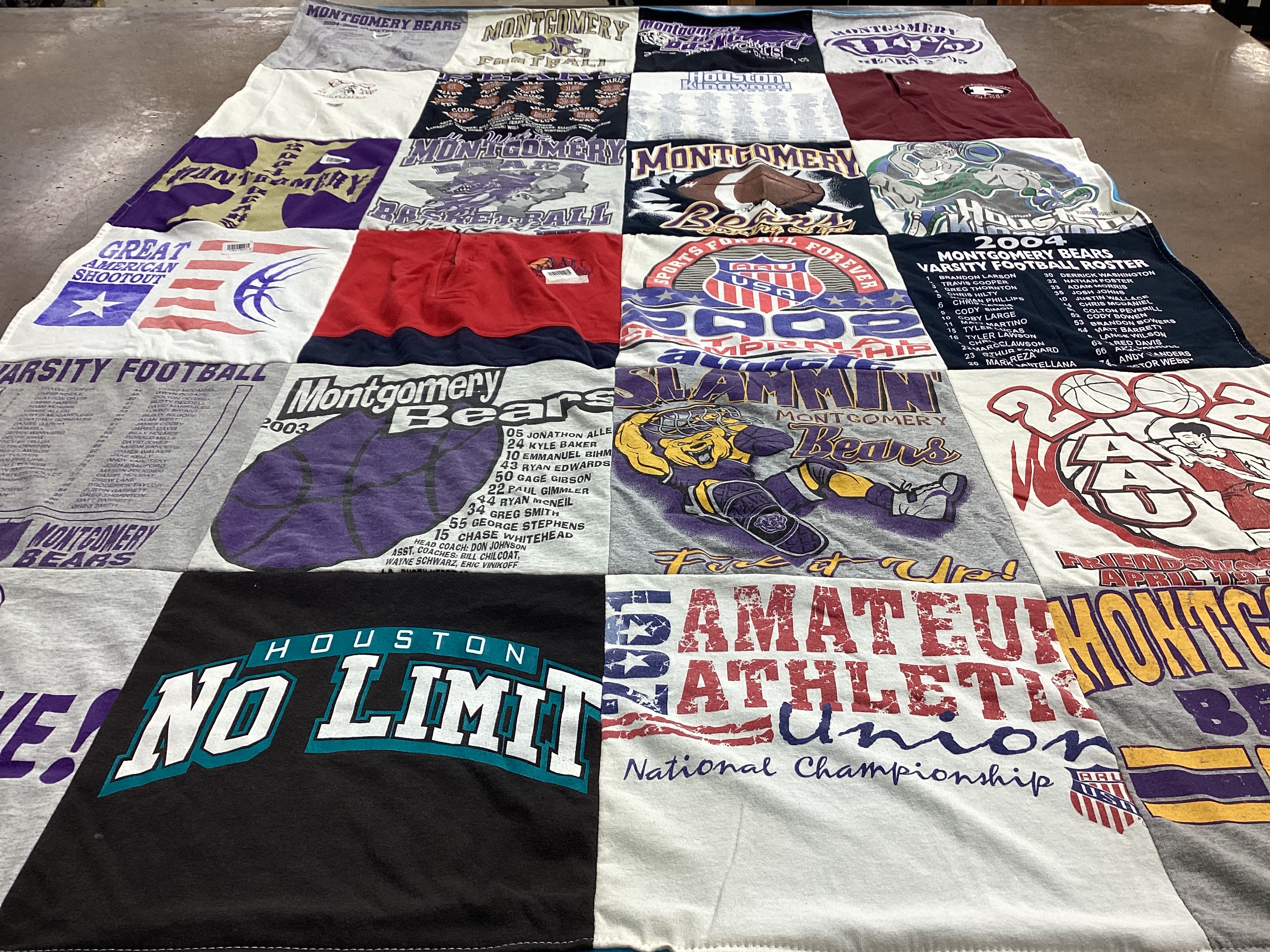 T-shirt quilt featuring montgomery bears by Karen from TX