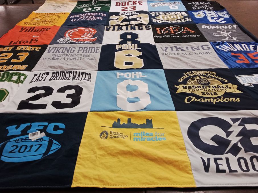 T-shirt quilt featuring viking football, viking sports by Jennifer from MA