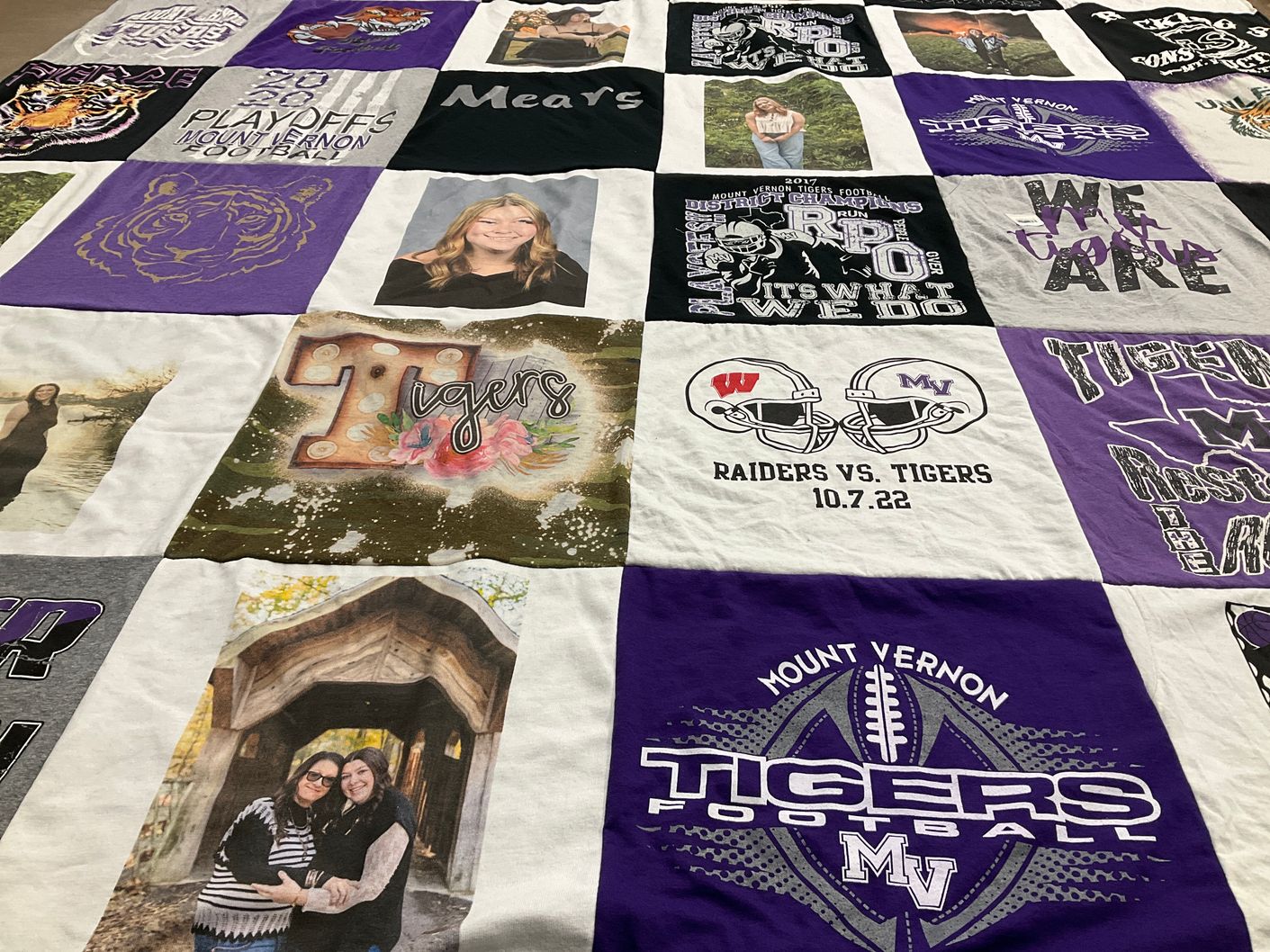 T-shirt quilt featuring mount vernon tigers football by NorMa from TX