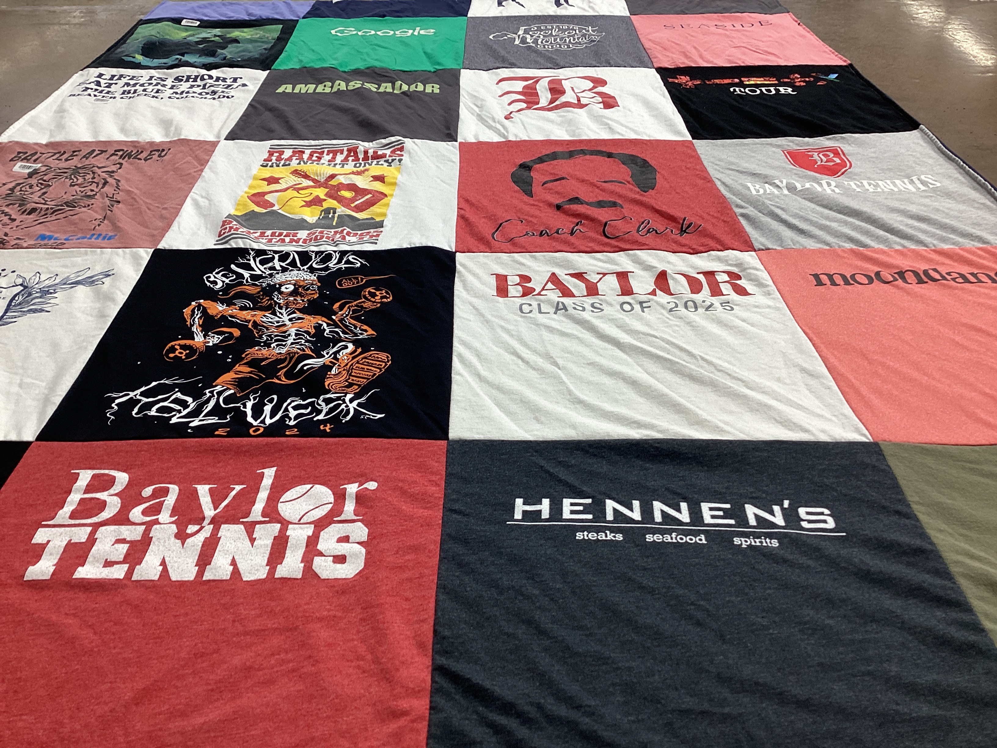 T-shirt quilt featuring baylor university tennis, baylor university by Jenny from GA