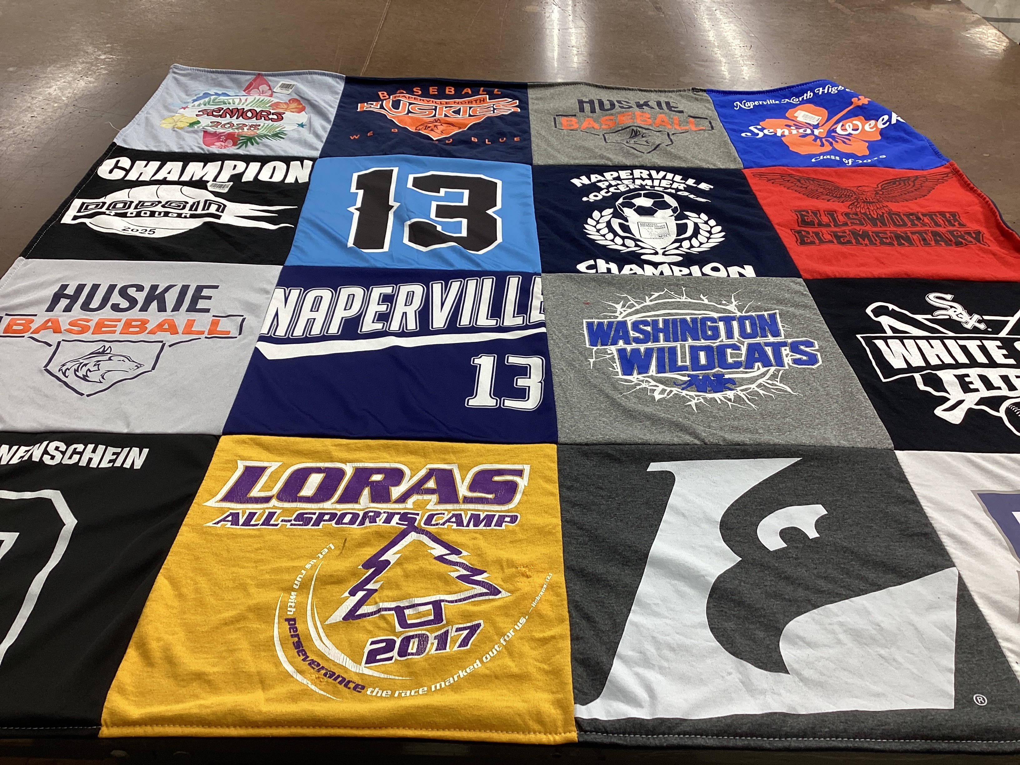 T-shirt quilt featuring washington wildcats, huskie baseball by ron from IL