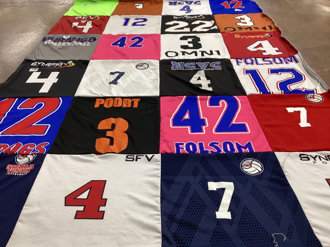 T-shirt quilt featuring sierra vista high school volleyball, folsom high school volleyball by Meghan from CA