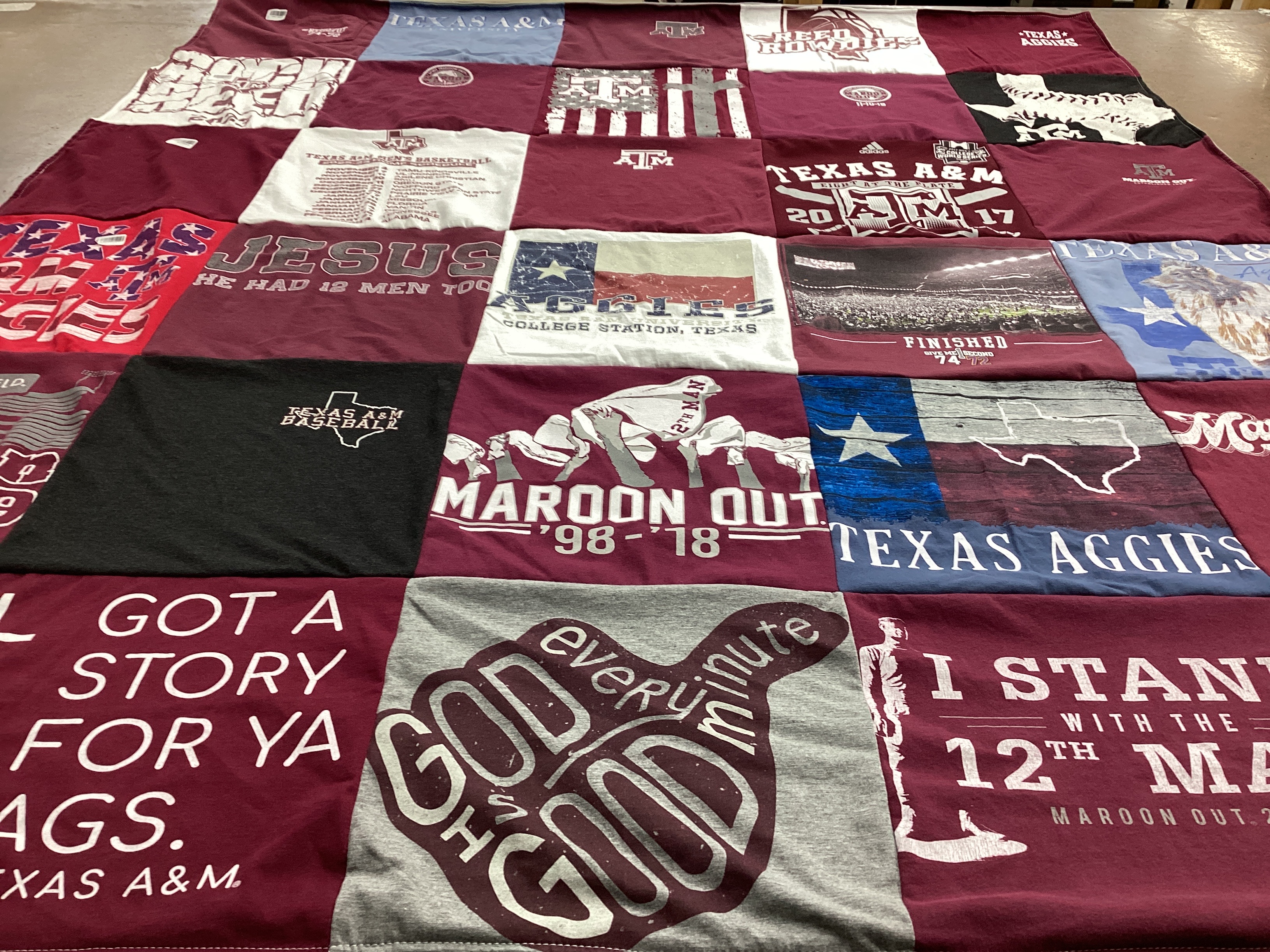 T-shirt quilt featuring texas a&m aggies baseball by Debbie from TX