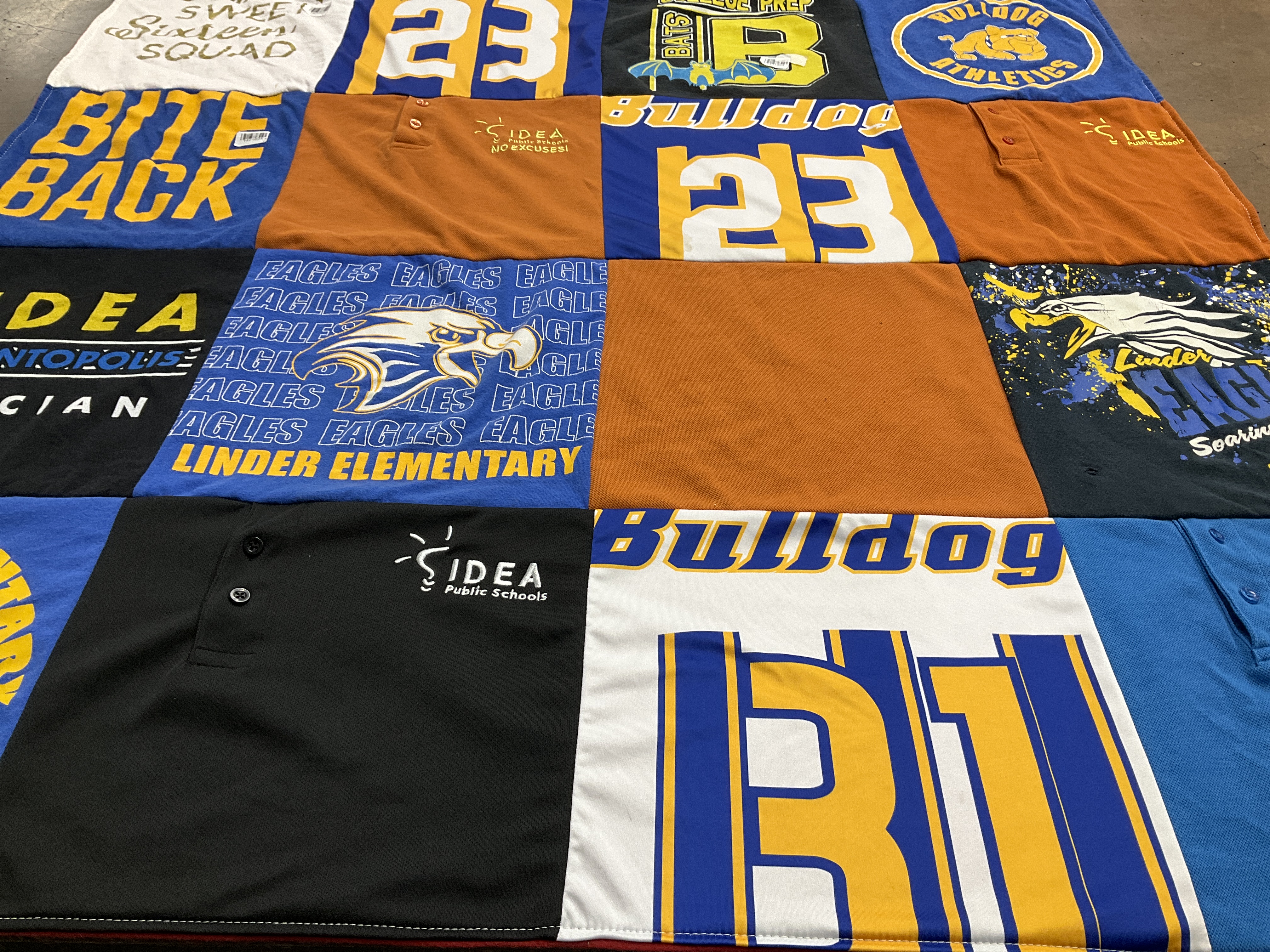 T-shirt quilt featuring bulldogs by Olivia from TX