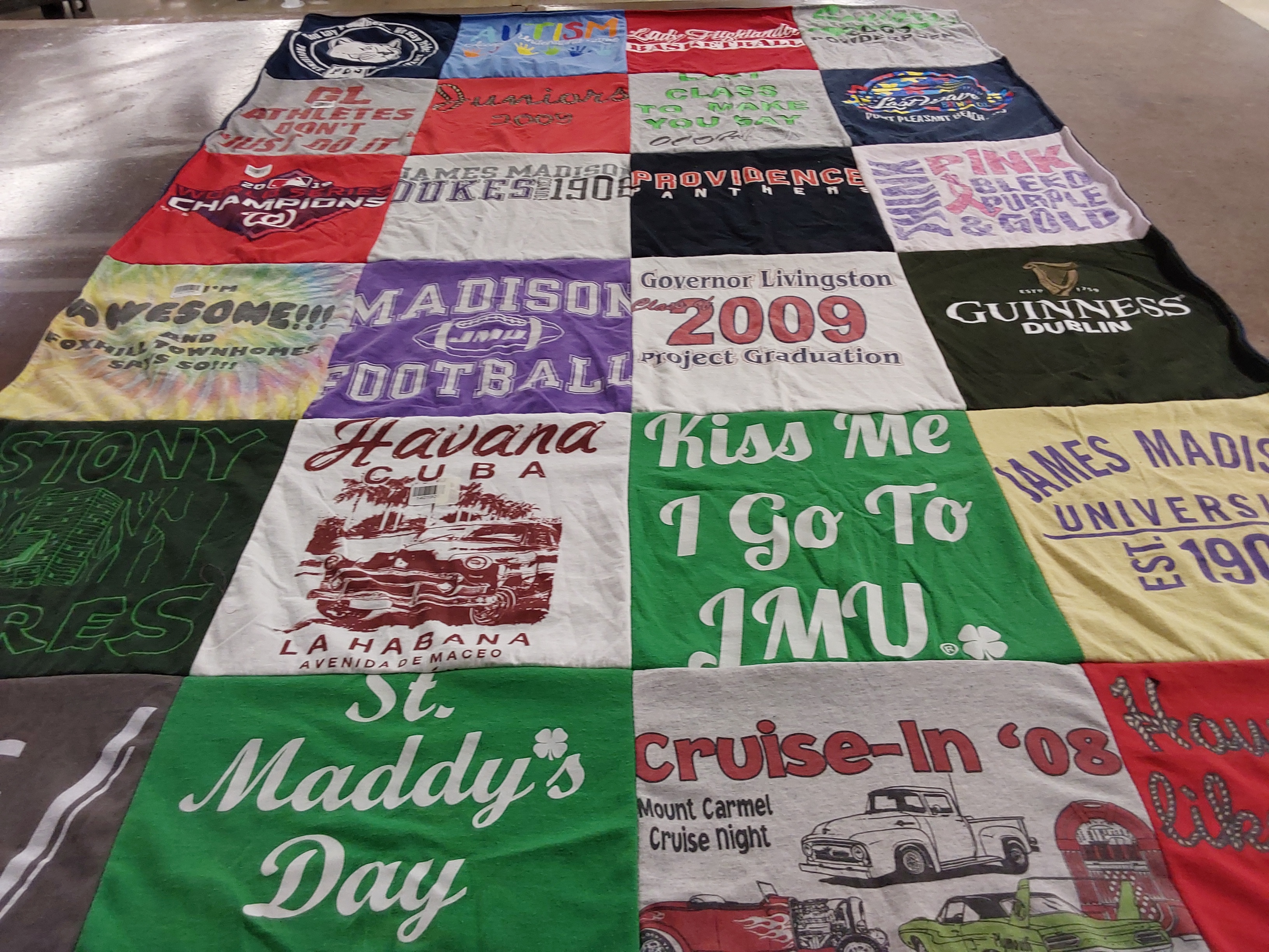 T-shirt quilt featuring james madison dukes football by Maria from VA