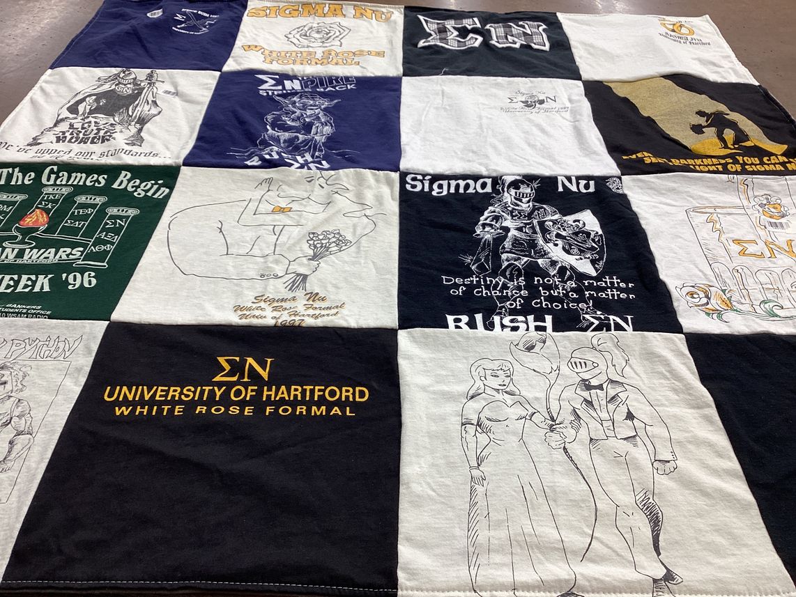 T-shirt quilt from university of hartford by Meredith from FL