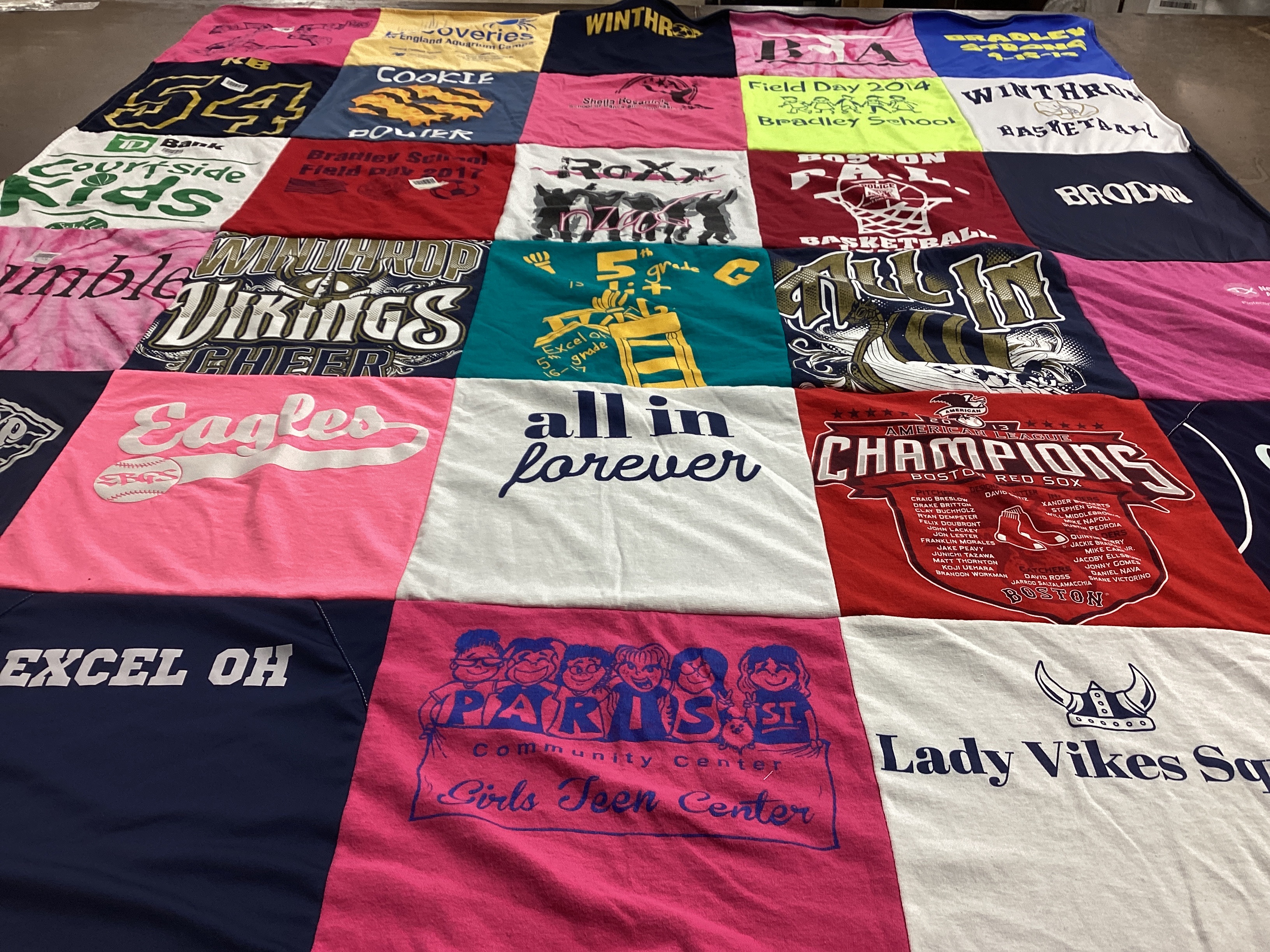 T-shirt quilt featuring winthrop vikings cheer by Michelle from MA