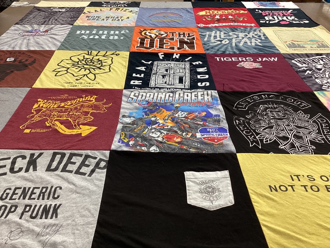 T-shirt quilt with music, fashion themes by Samantha from CO