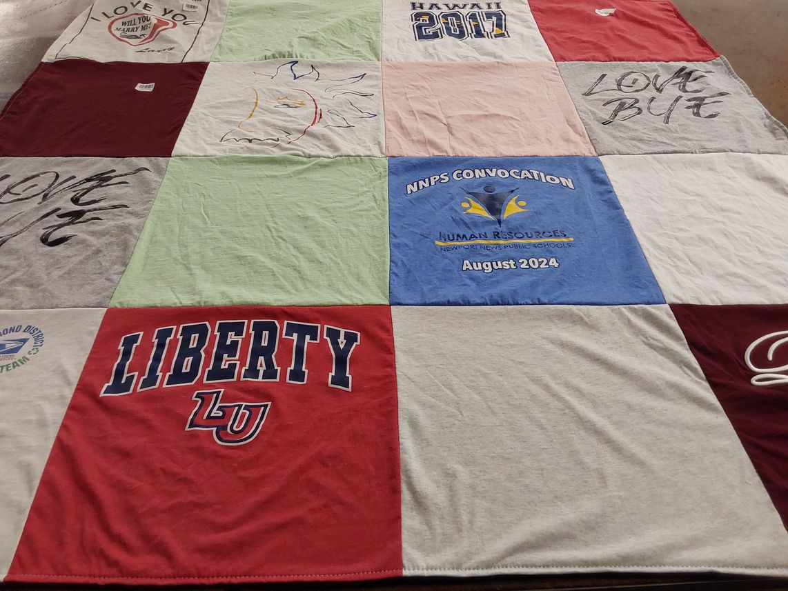 T-shirt quilt from liberty university by Nina from VA