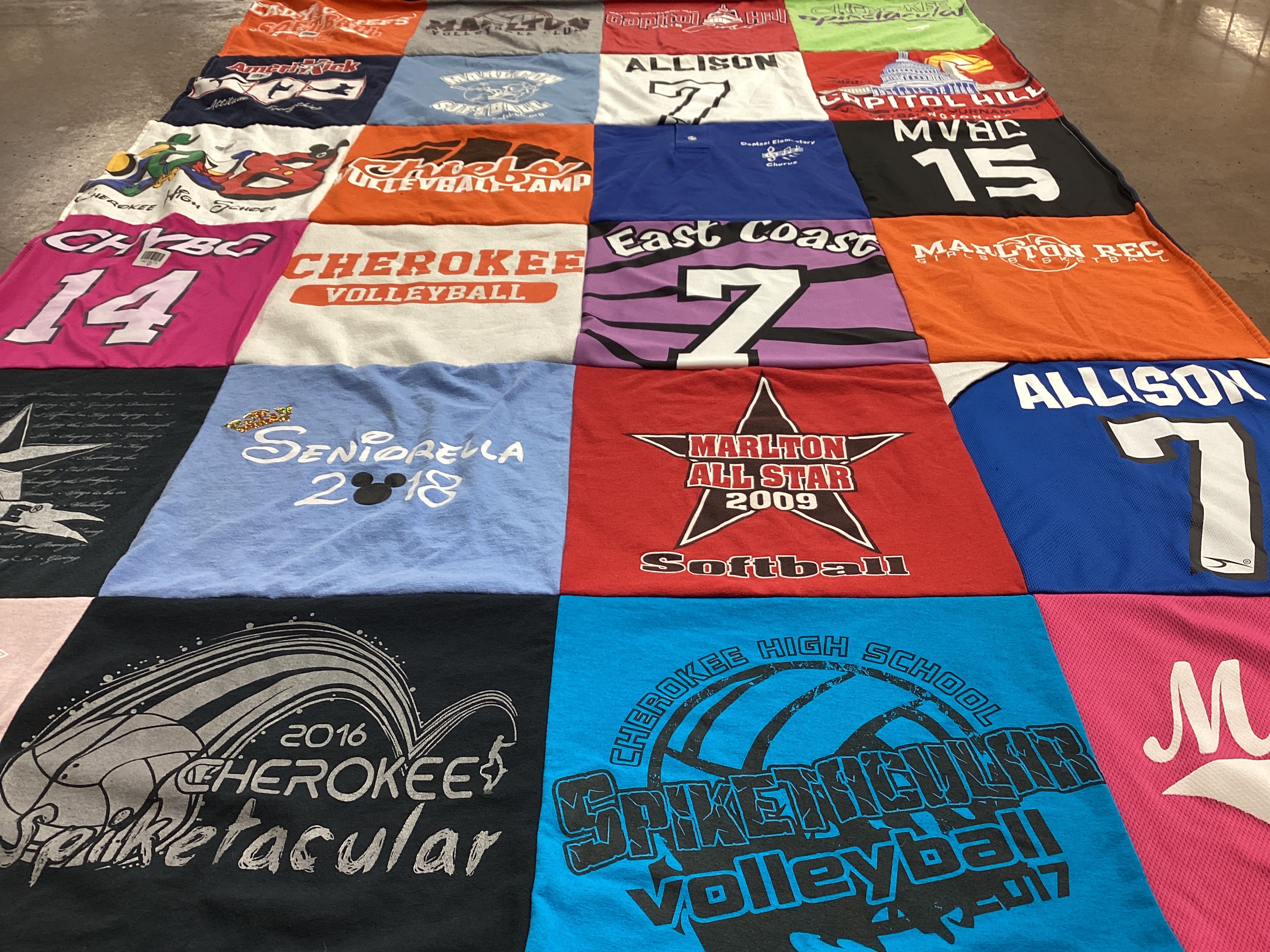 T-shirt quilt featuring marlton all star softball by April from NC