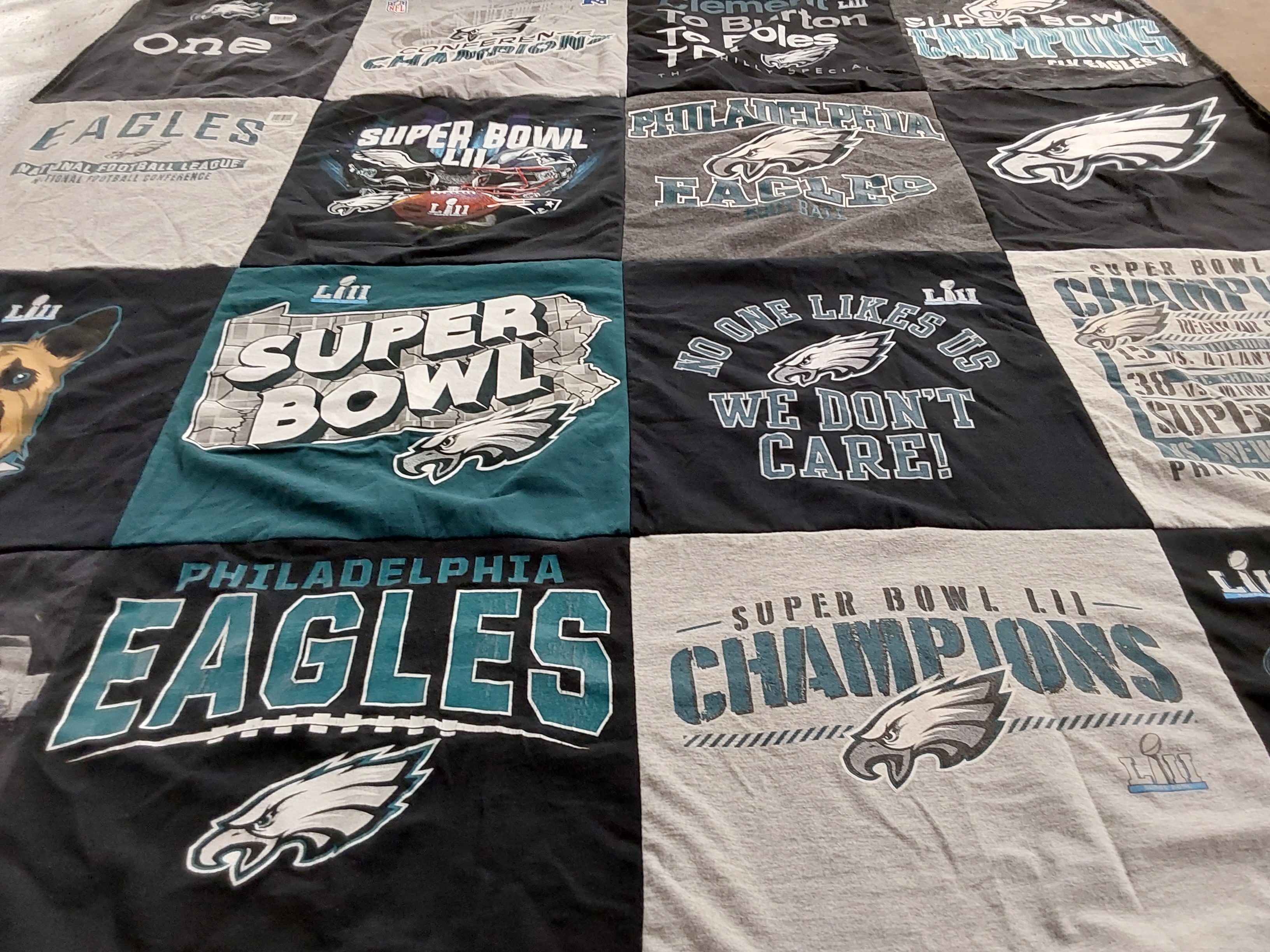 T-shirt quilt featuring philadelphia eagles by Pamela from PA