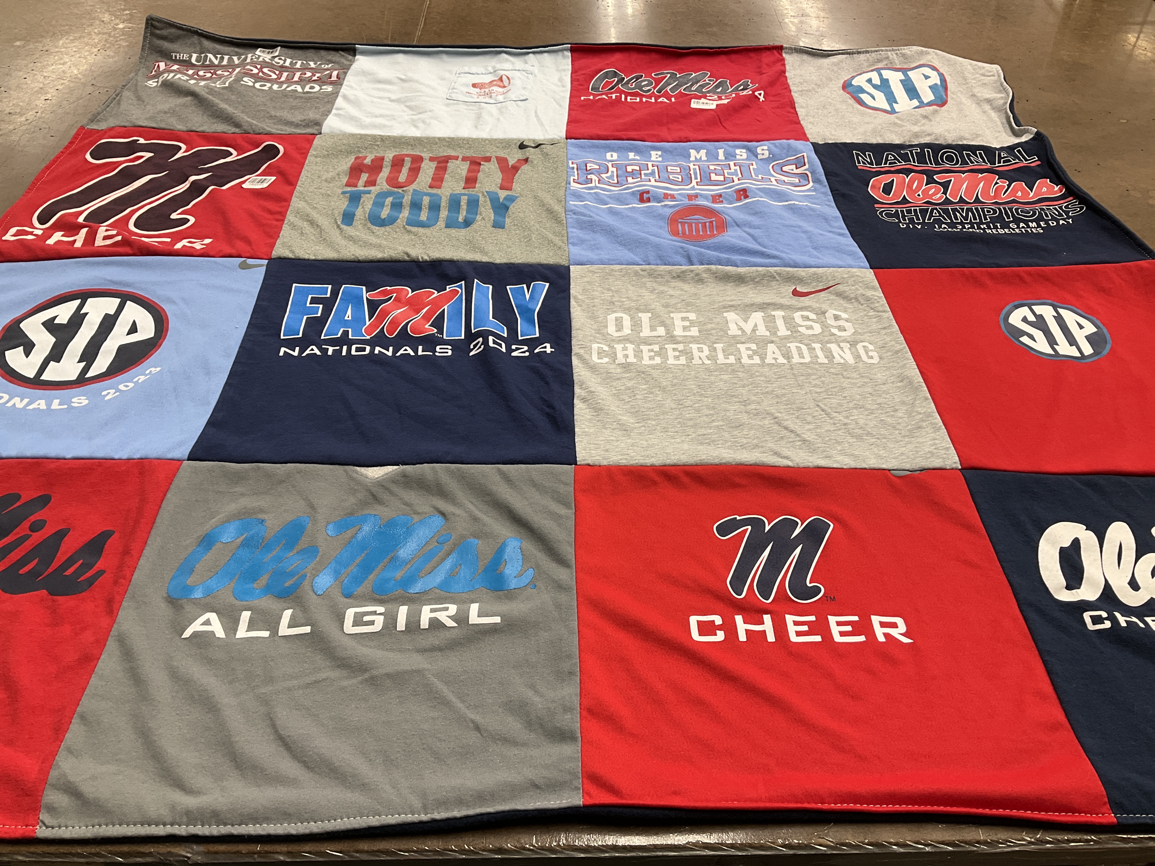 T-shirt quilt featuring ole miss cheerleaders by mara from MS