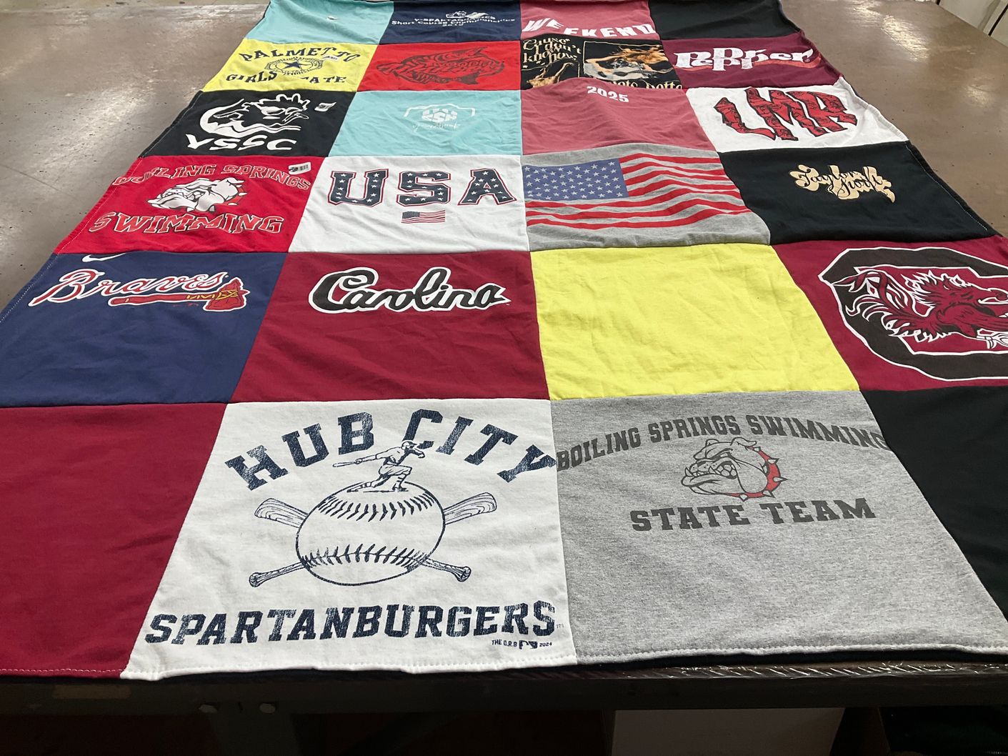 T-shirt quilt featuring braves, spartanburgers by Philip from SC