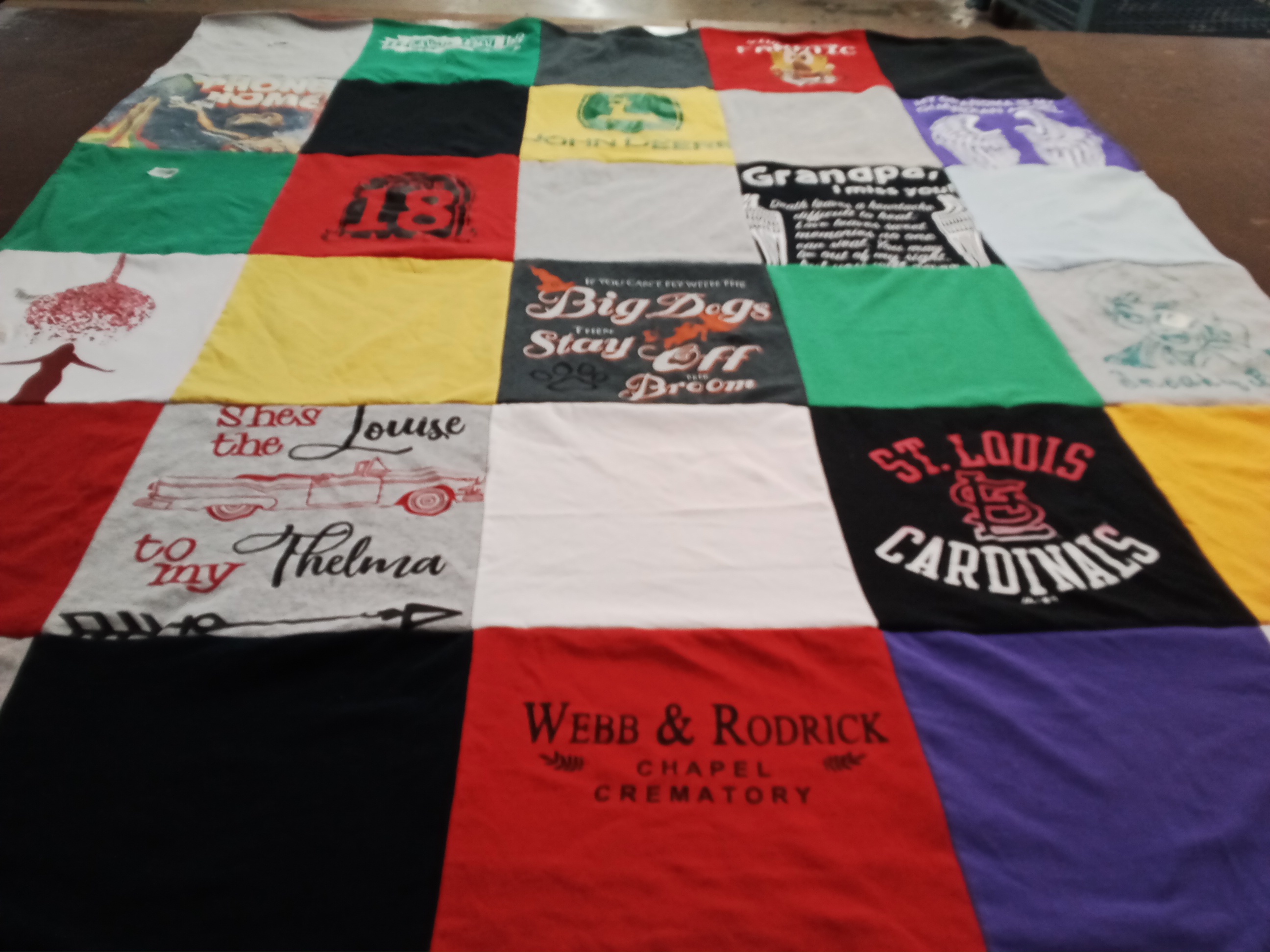 T-shirt quilt featuring st. louis cardinals by Zackary from KS