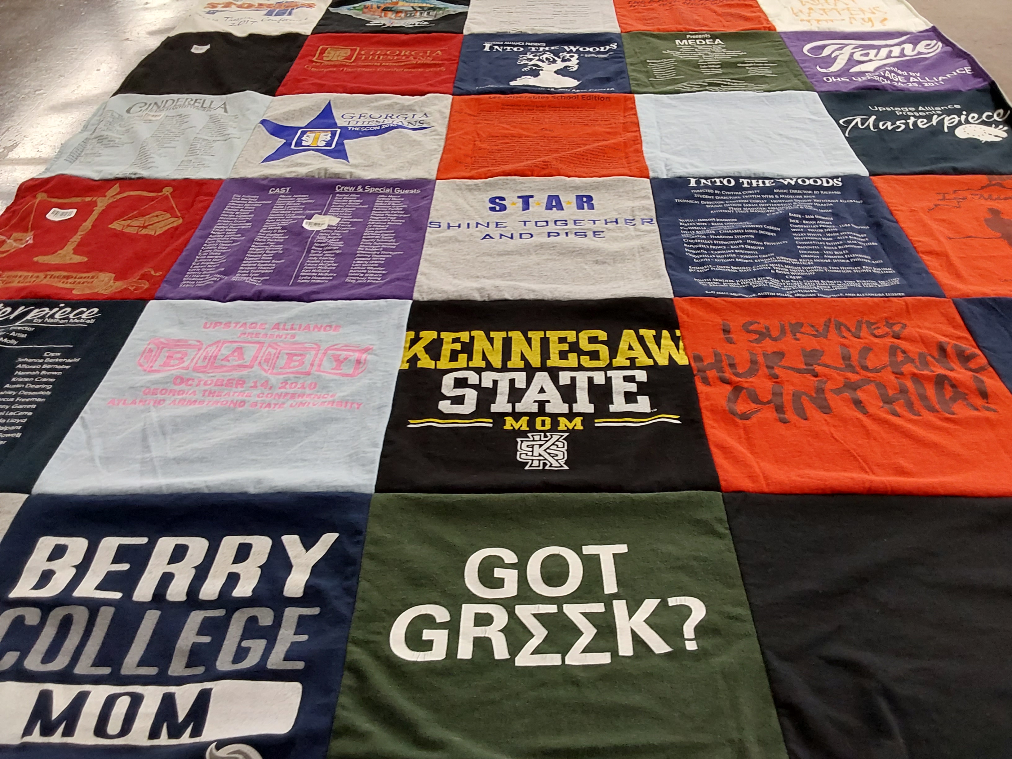 T-shirt quilt from armstrong state university, kennesaw state university by Cynthia from FL