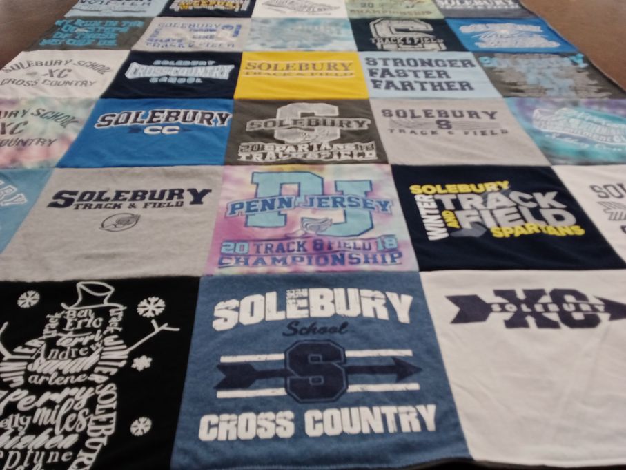 T-shirt quilt featuring solebury cross country, solebury track and field by Terri from PA