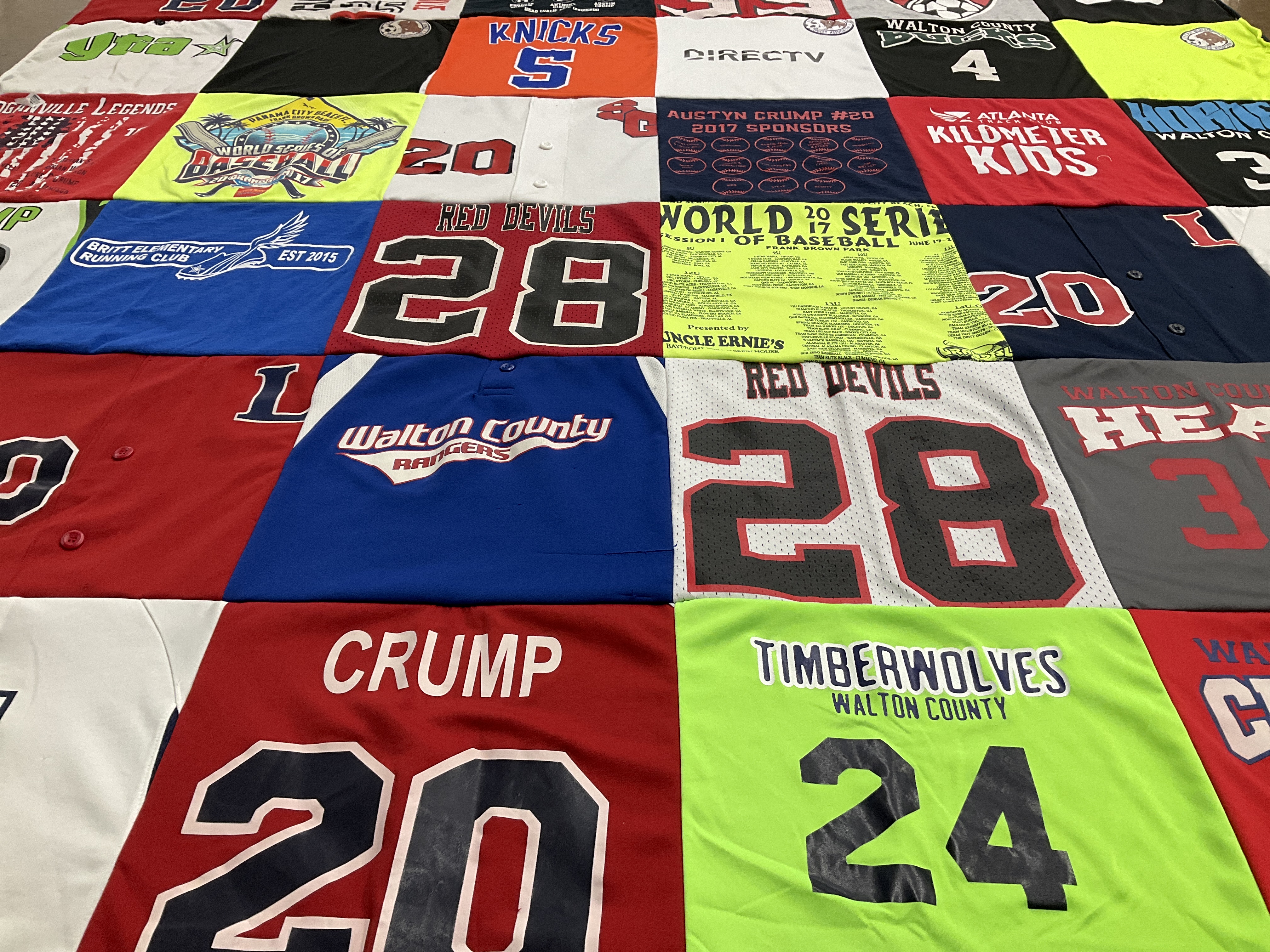 T-shirt quilt featuring walton county rangers, red devils by Jessica from GA