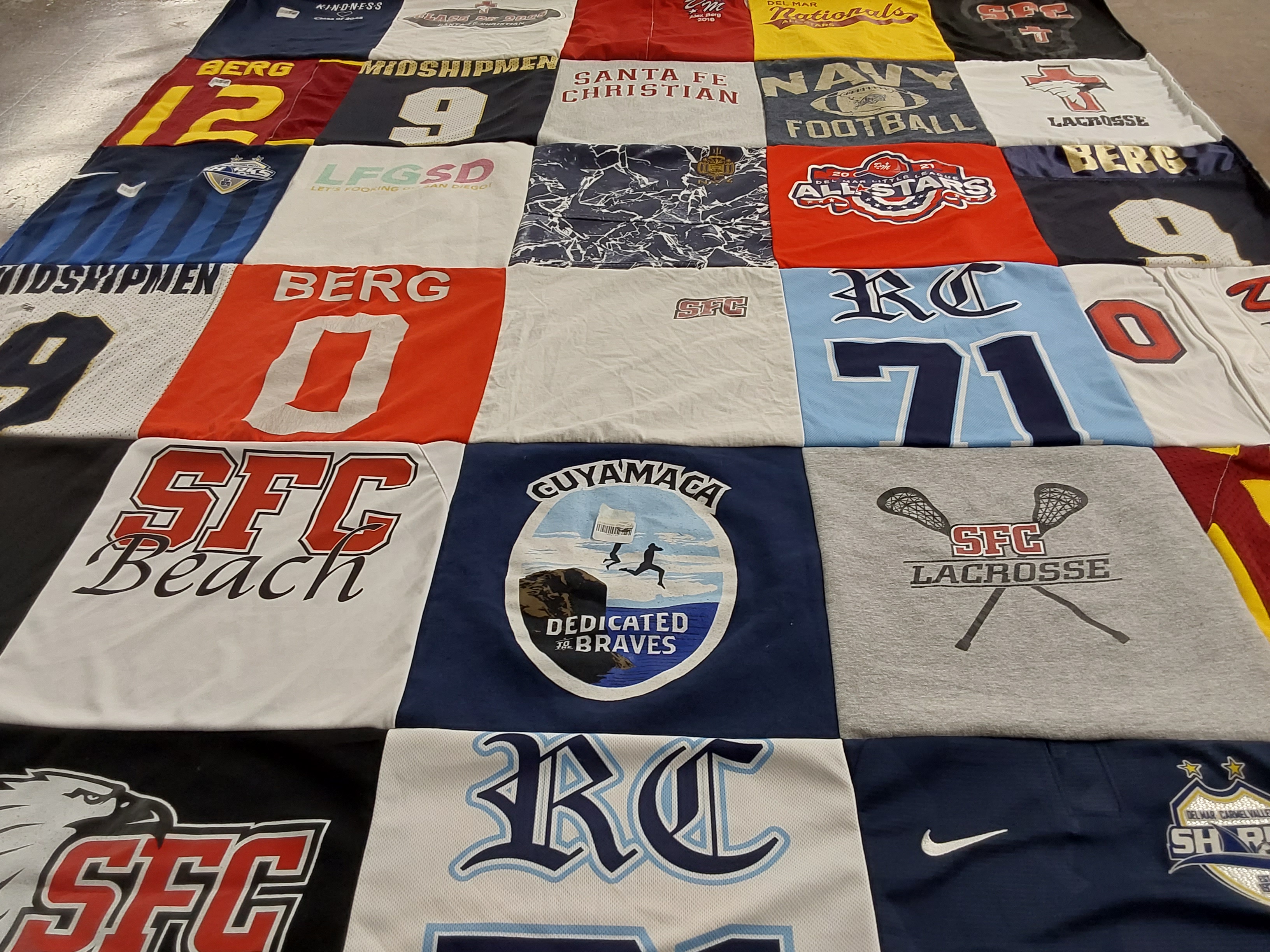 T-shirt quilt featuring midshipmen, all stars by Lisa from CA