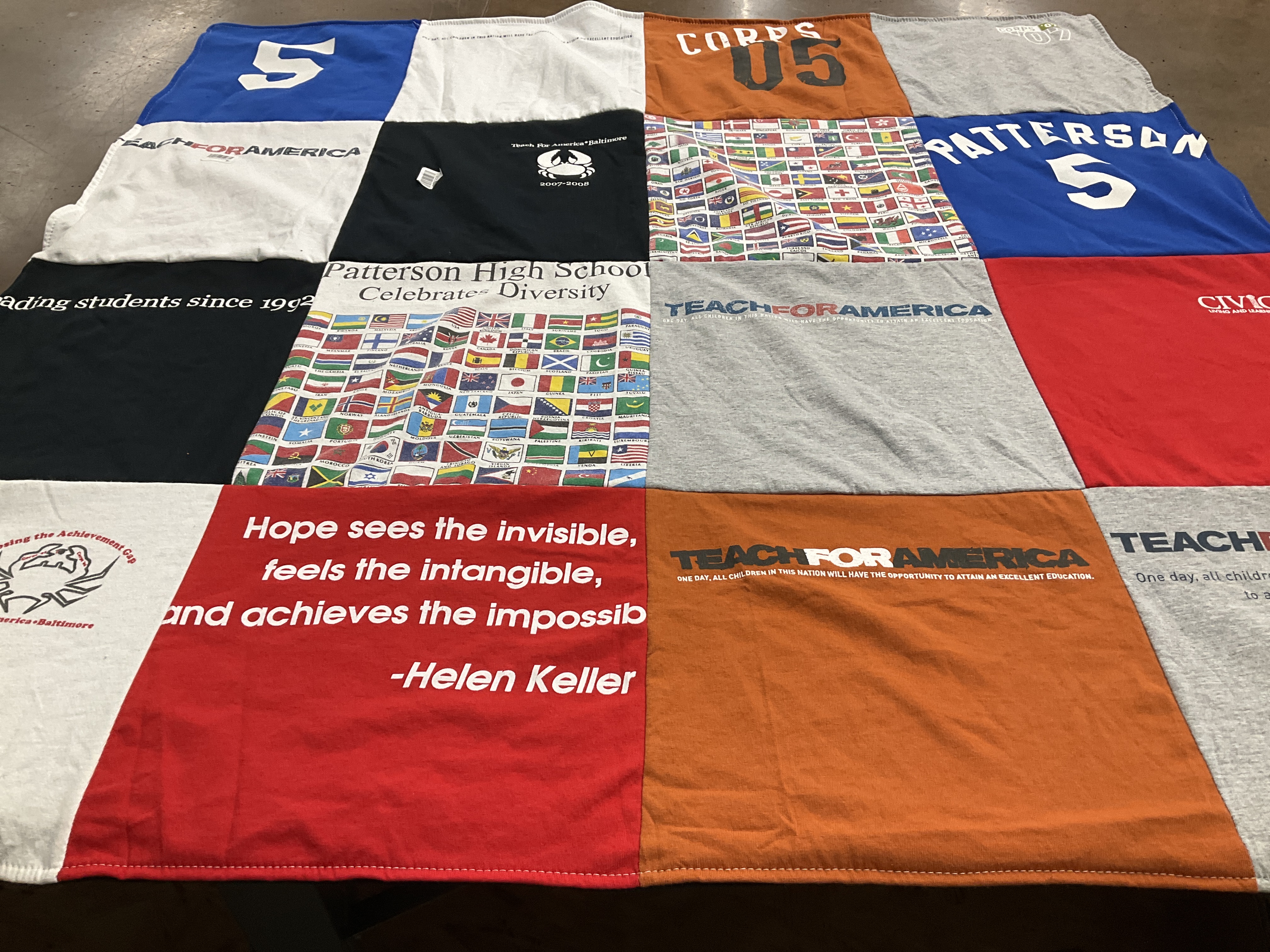 T-shirt quilt from patterson high school by Anne from MD