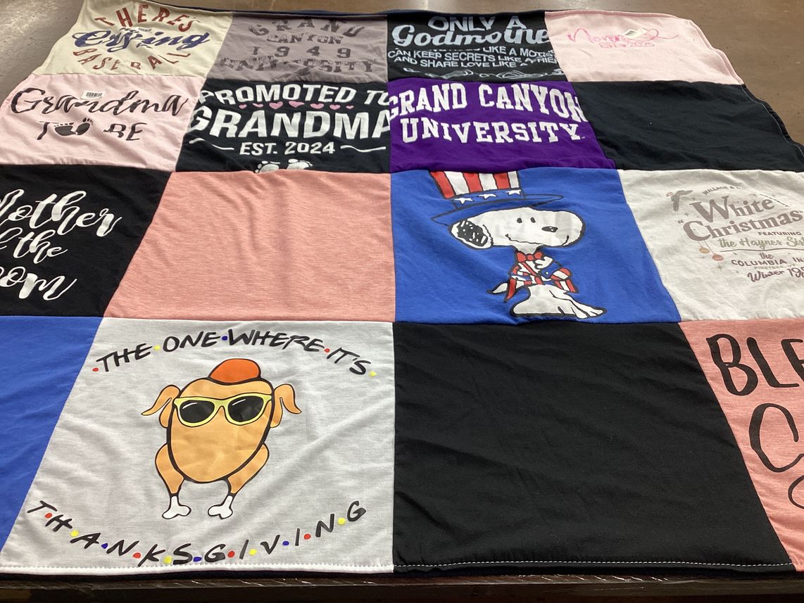 T-shirt quilt from grand canyon university by nancy from NY