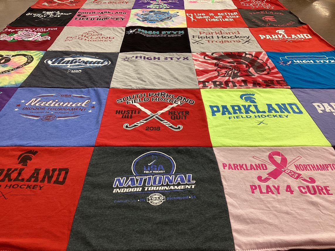 T-shirt quilt featuring parkland high school trojans by Lisa from PA