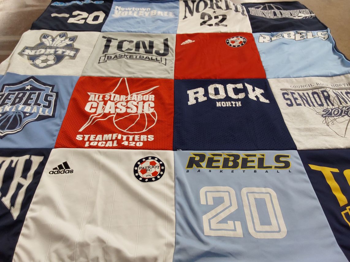 T-shirt quilt featuring rebels basketball by Sydney from PA