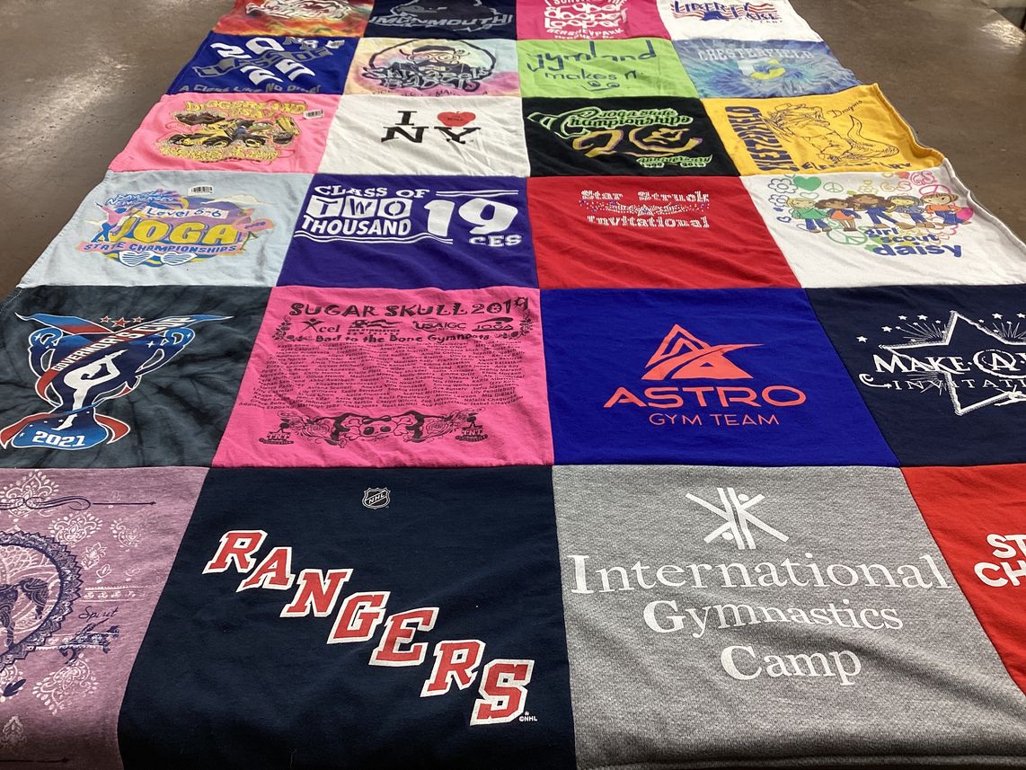T-shirt quilt featuring rangers by Tara from NJ