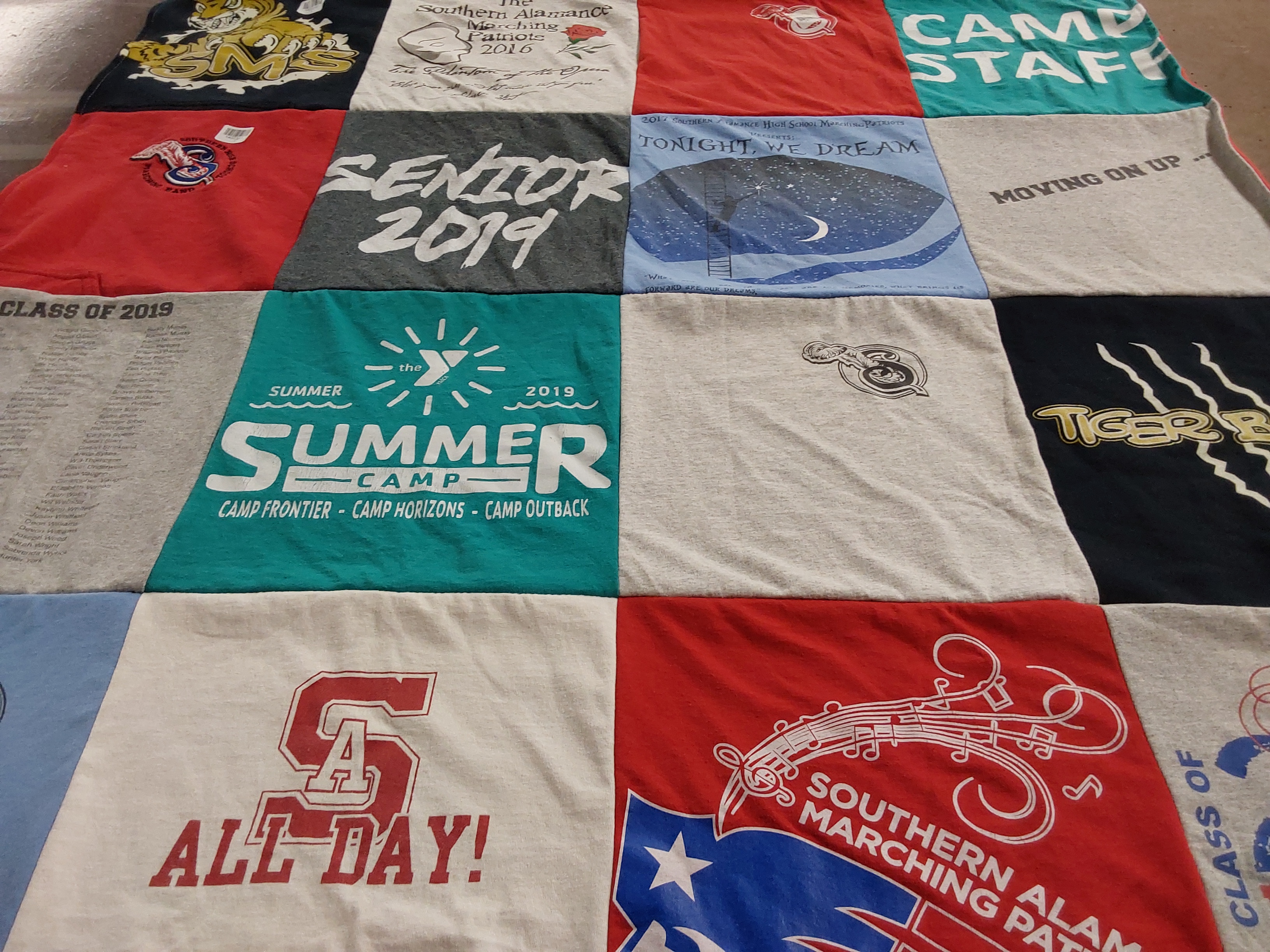 T-shirt quilt featuring southern alabama marching band by Desiree from NC