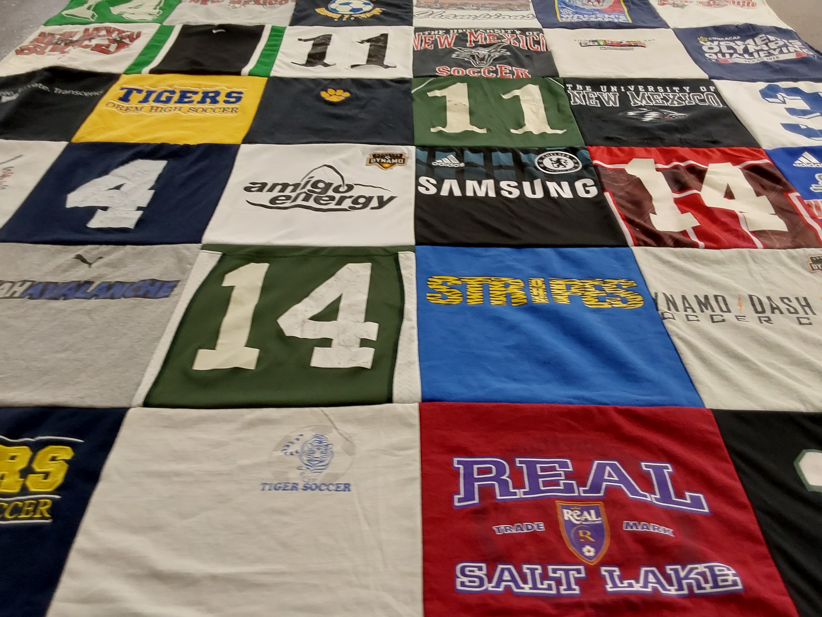 T-shirt quilt featuring tigers, real salt lake by Chelsey from TX