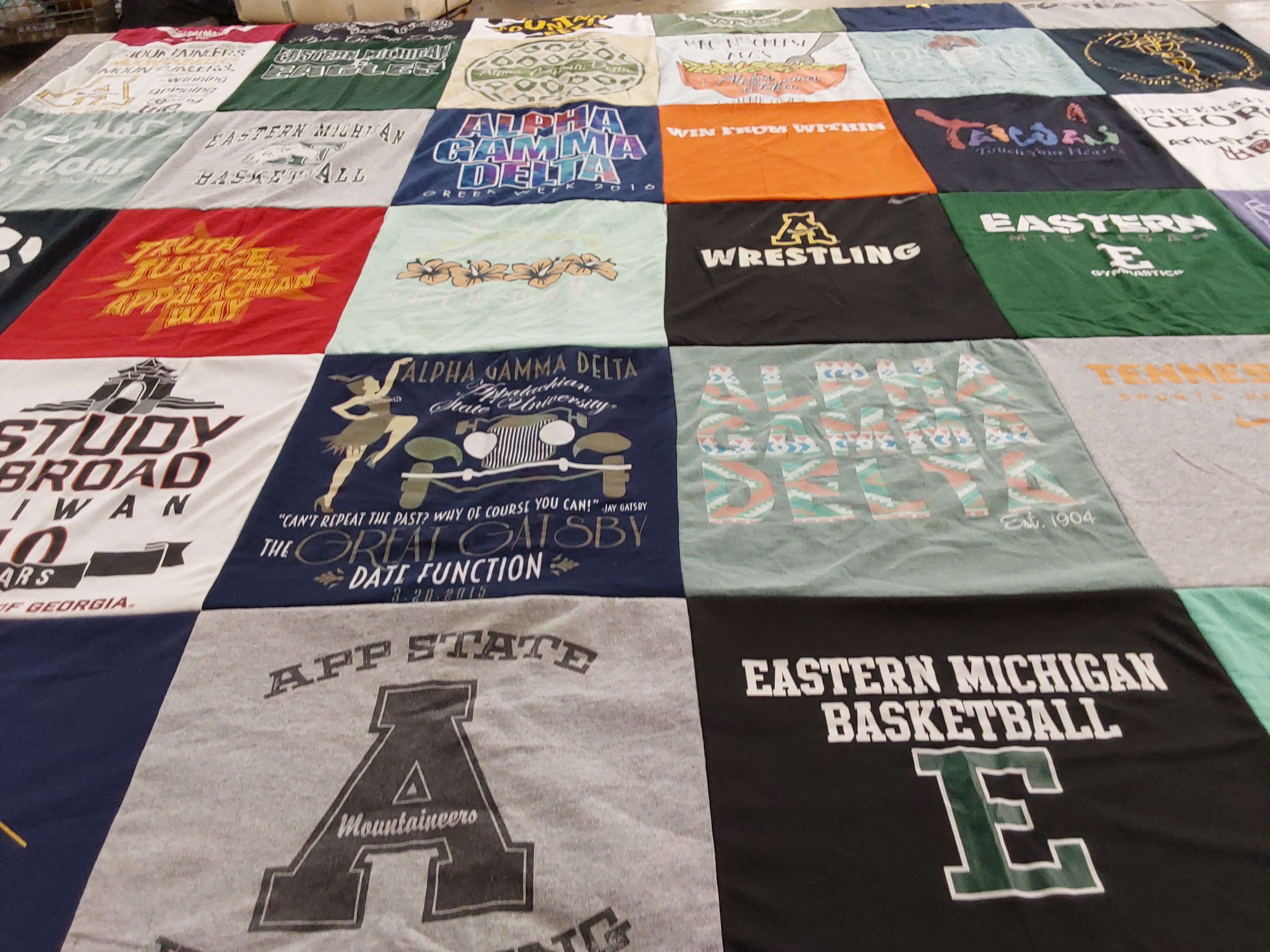 T-shirt quilt featuring eastern michigan basketball by Elena from NC