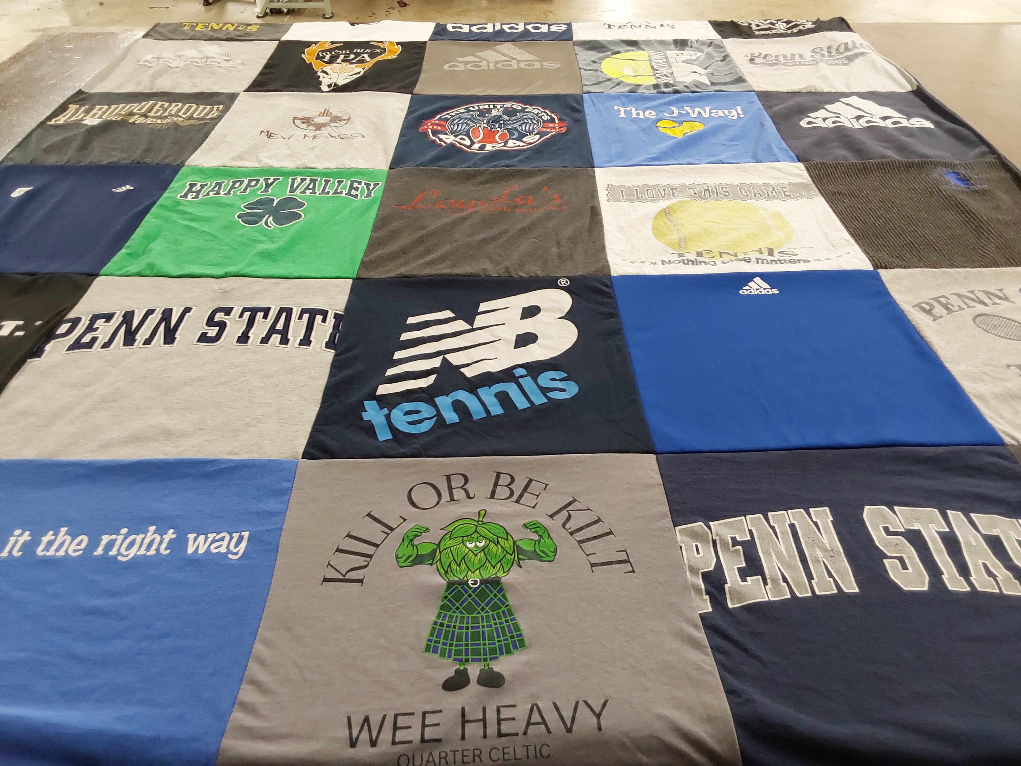 T-shirt quilt featuring penn state university men's tennis by Kathleen from PA