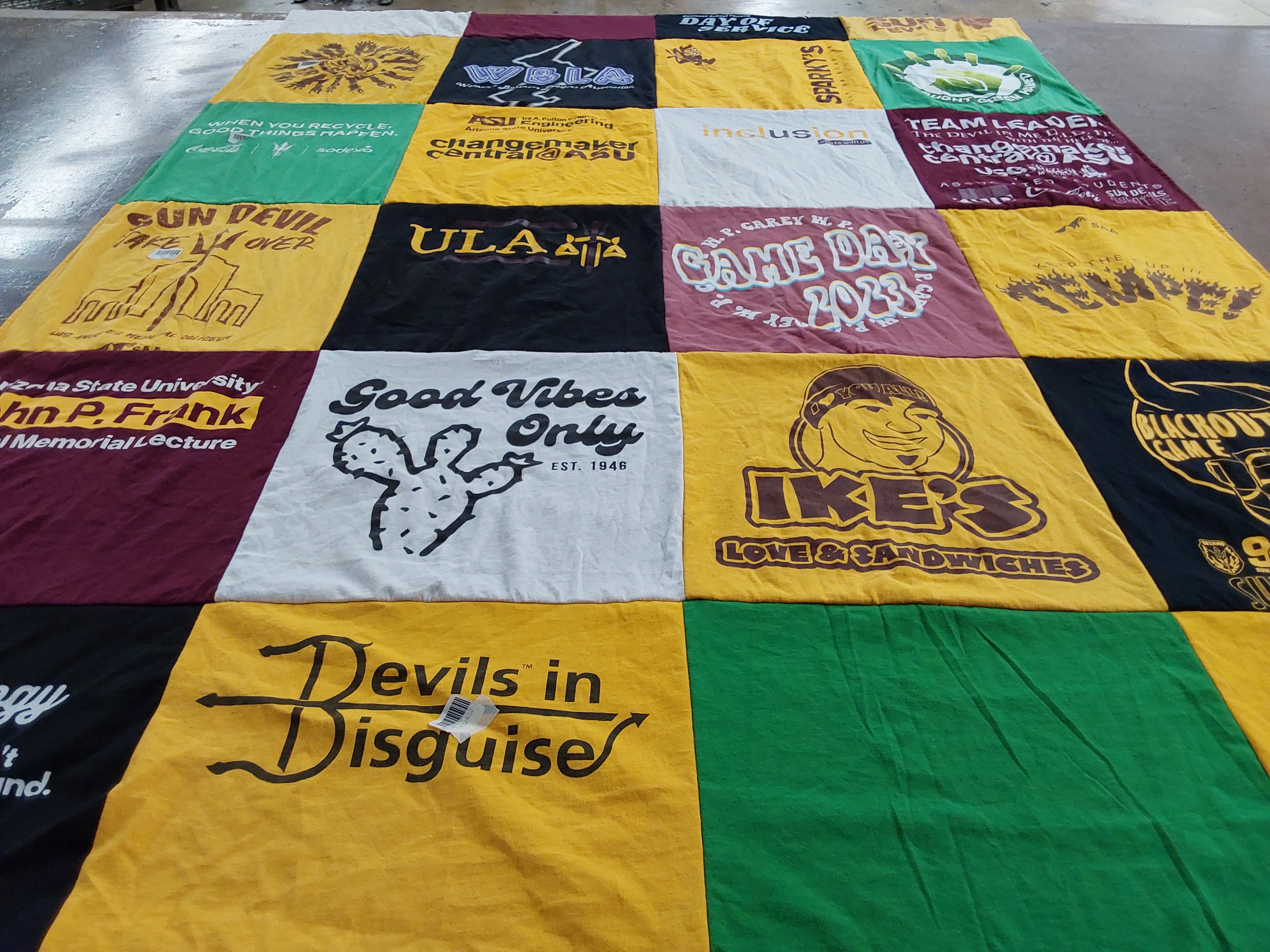 T-shirt quilt featuring arizona state university by Debra from AZ