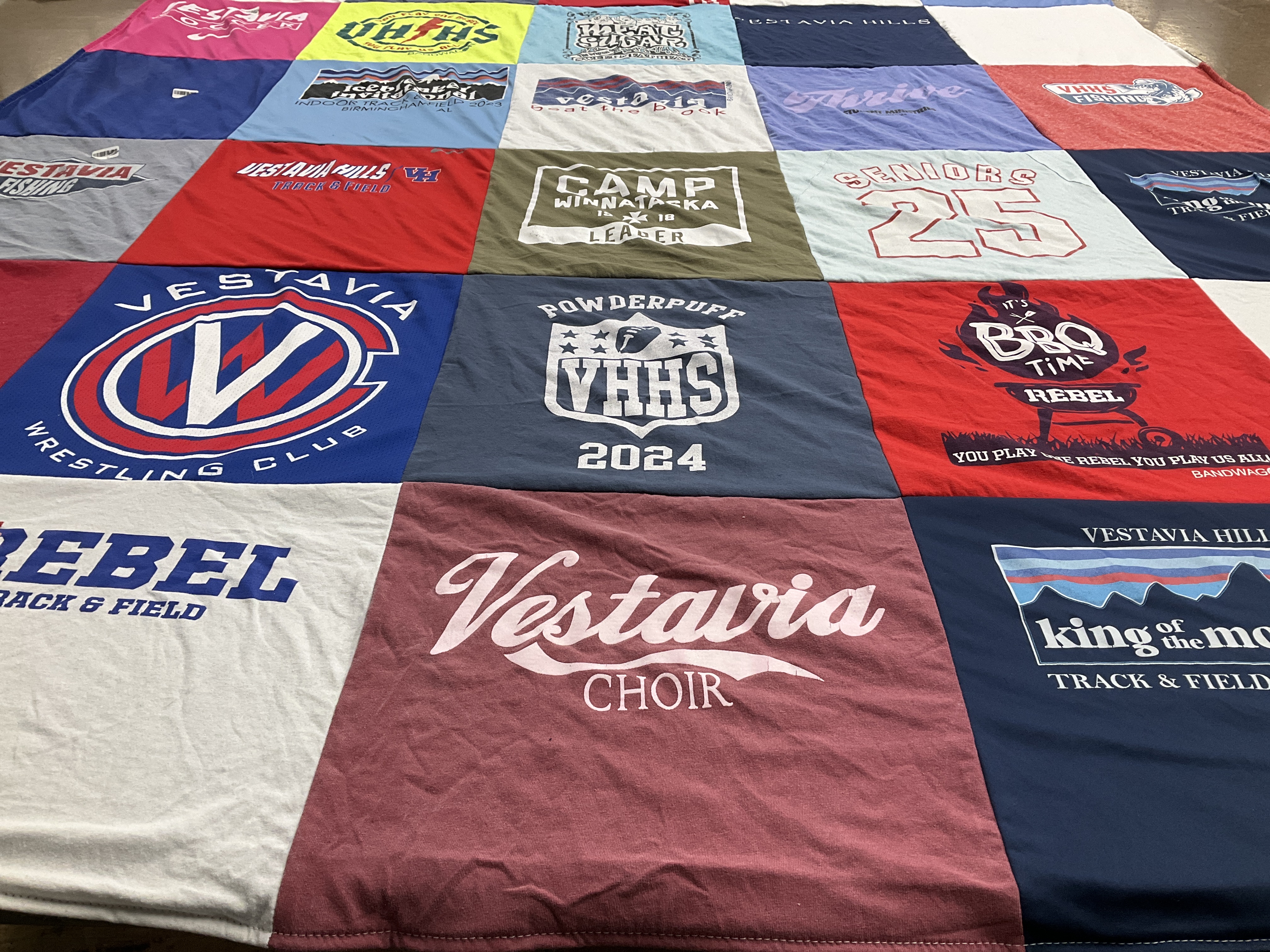 T-shirt quilt featuring vestavia hills track and field, vestavia wrestling club by Liz from AL