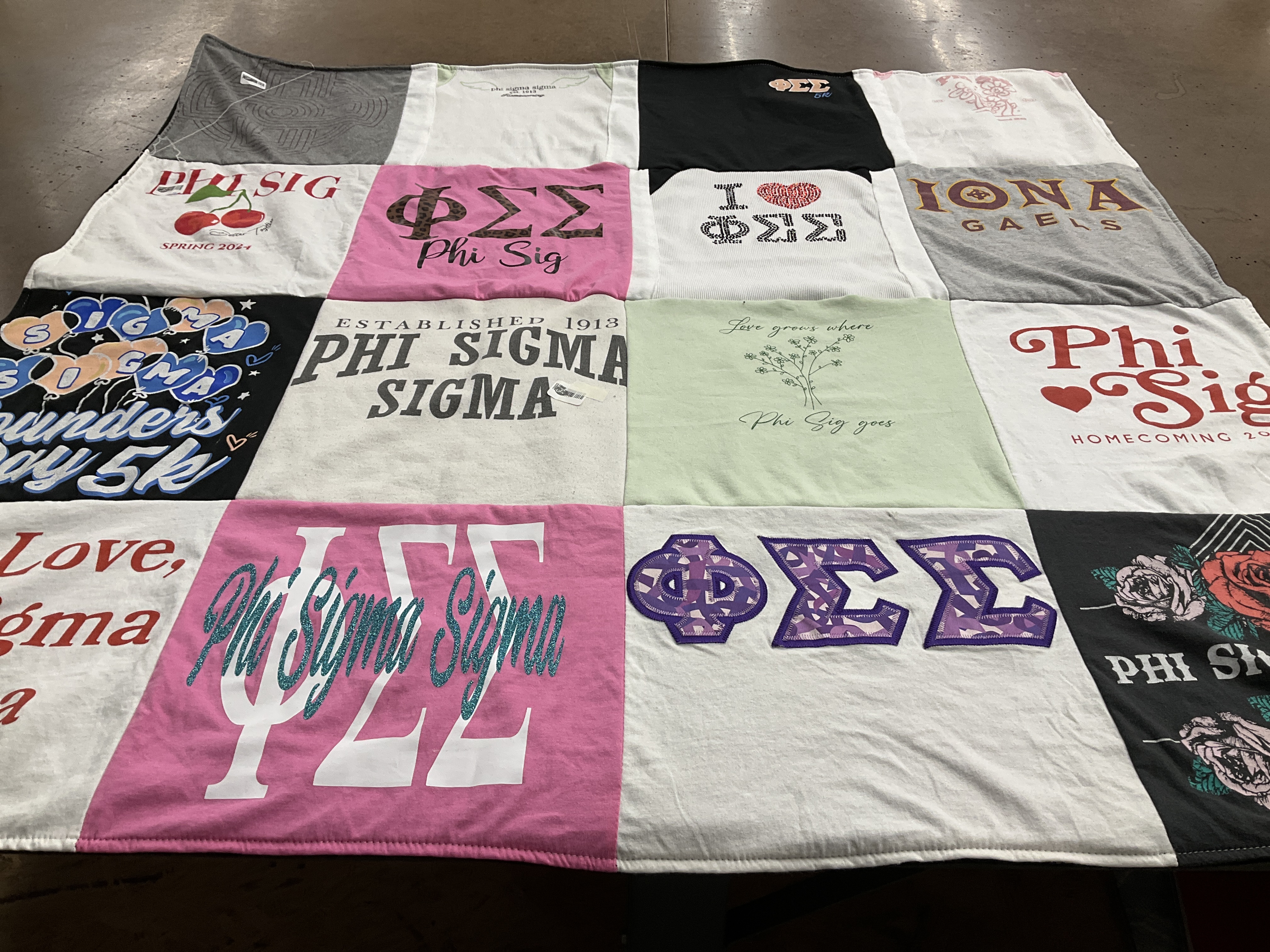 T-shirt quilt from iona college by Allison from NY