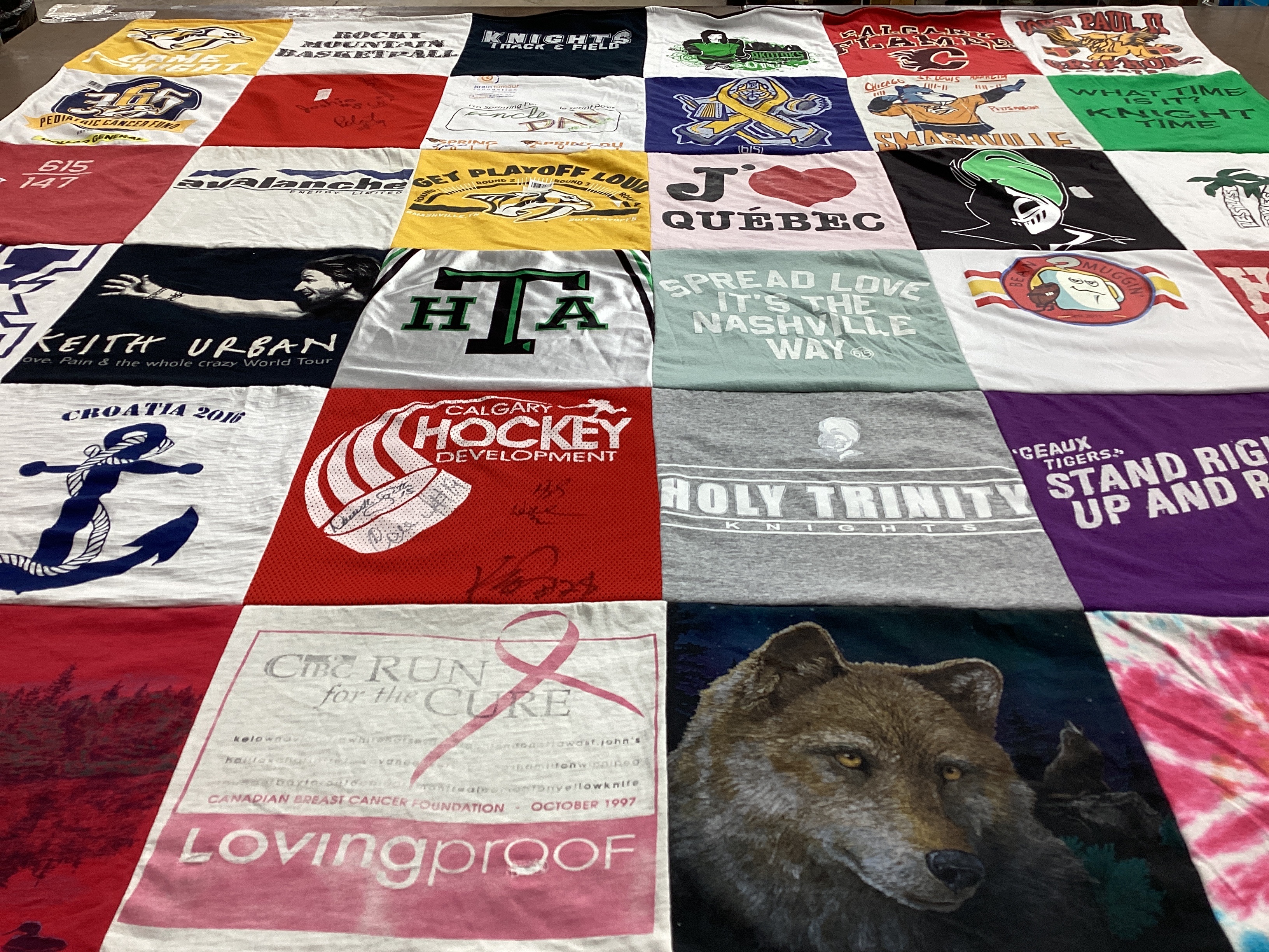 T-shirt quilt featuring calgary flames by Laurenne from MA