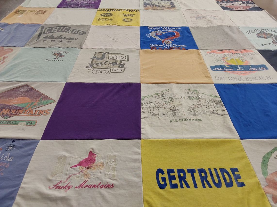 T-shirt quilt with travel, nature themes by Patricia from KY