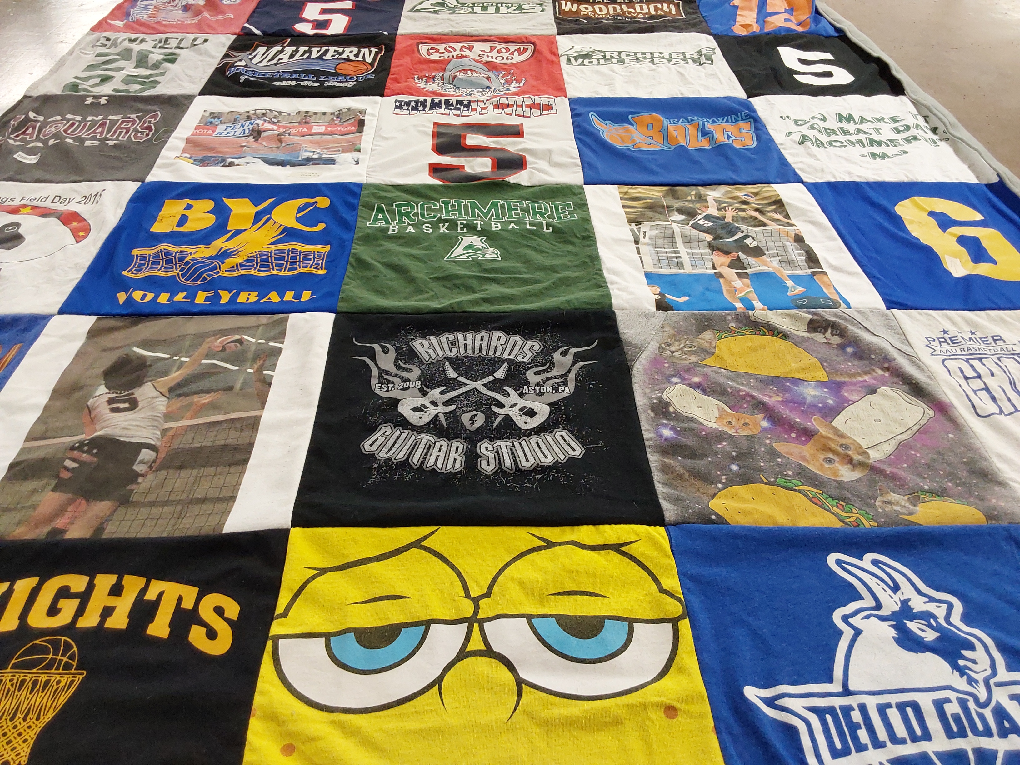 T-shirt quilt featuring premier ana basketball, delco goats by Jodi from PA