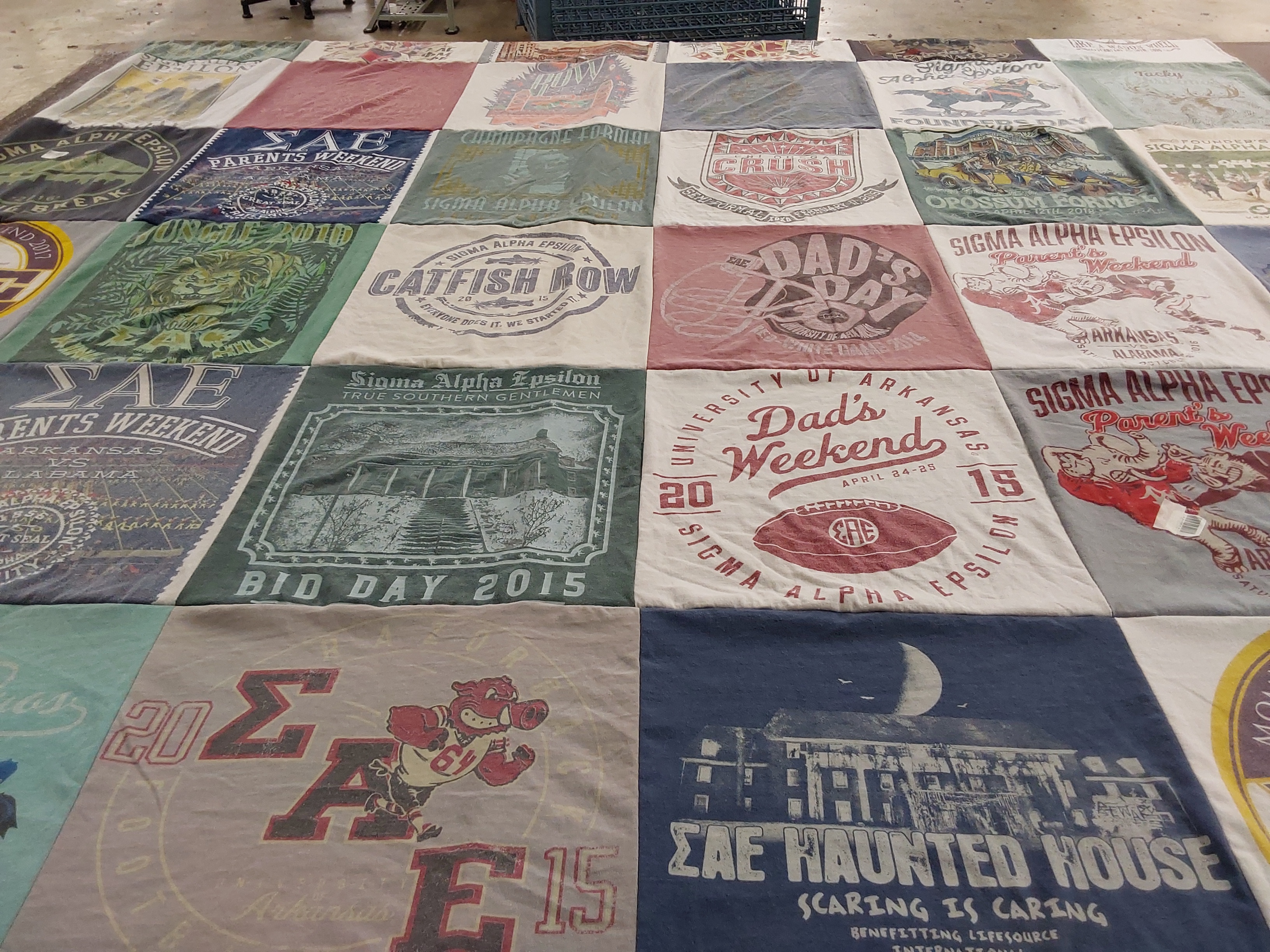 T-shirt quilt from university of arkansas by Amy from TX