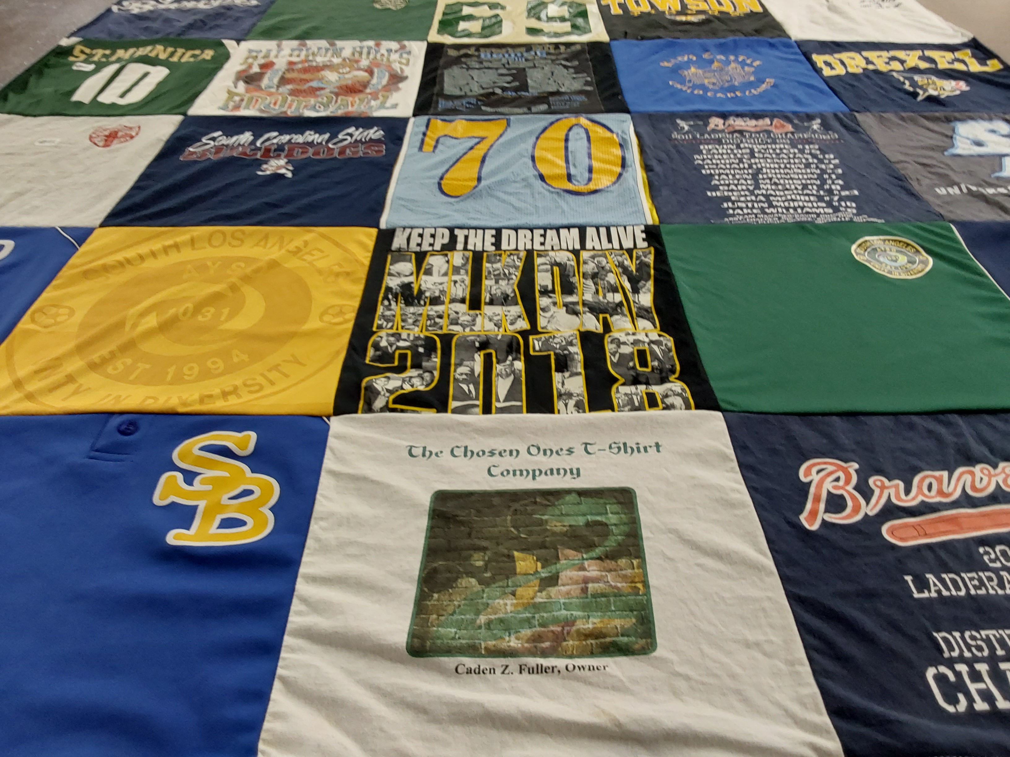 T-shirt quilt featuring braves, south carolina state university by Dana from CA