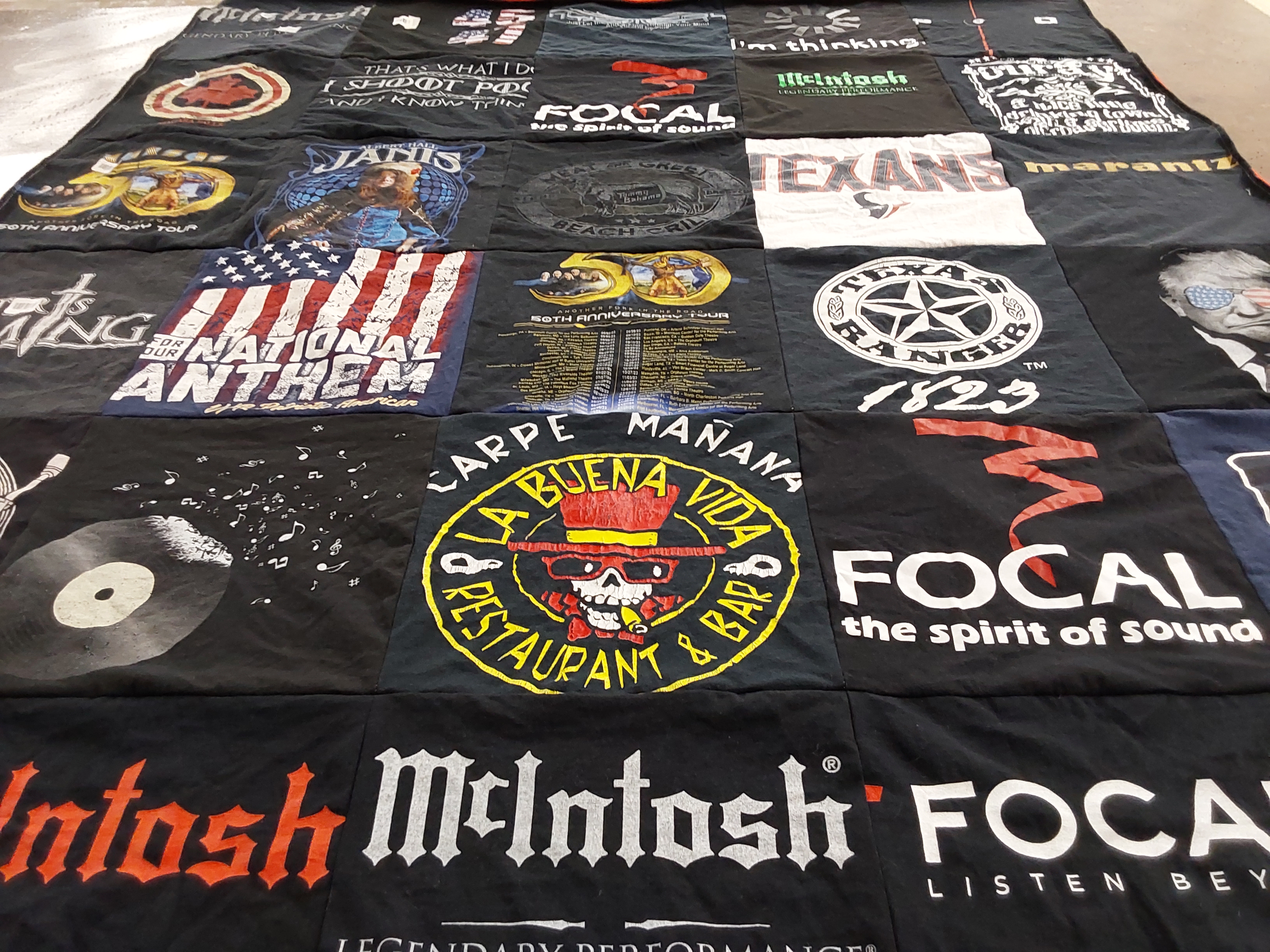 T-shirt quilt featuring texans, texas rangers by Holly from TX